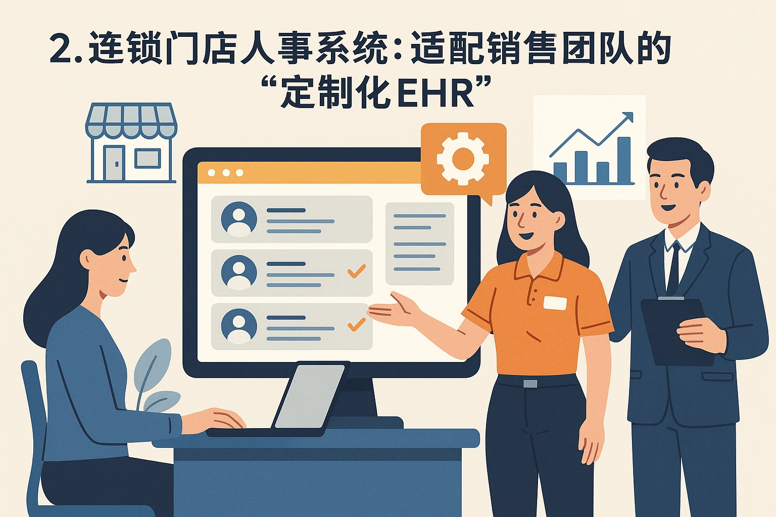 2. 连锁门店人事系统：适配销售团队的“定制化EHR”