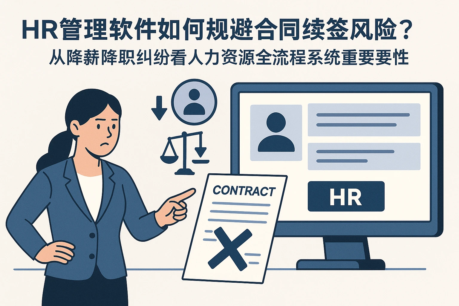 HR管理软件如何规避合同续签风险？从降薪降职纠纷看人力资源全流程系统的重要性