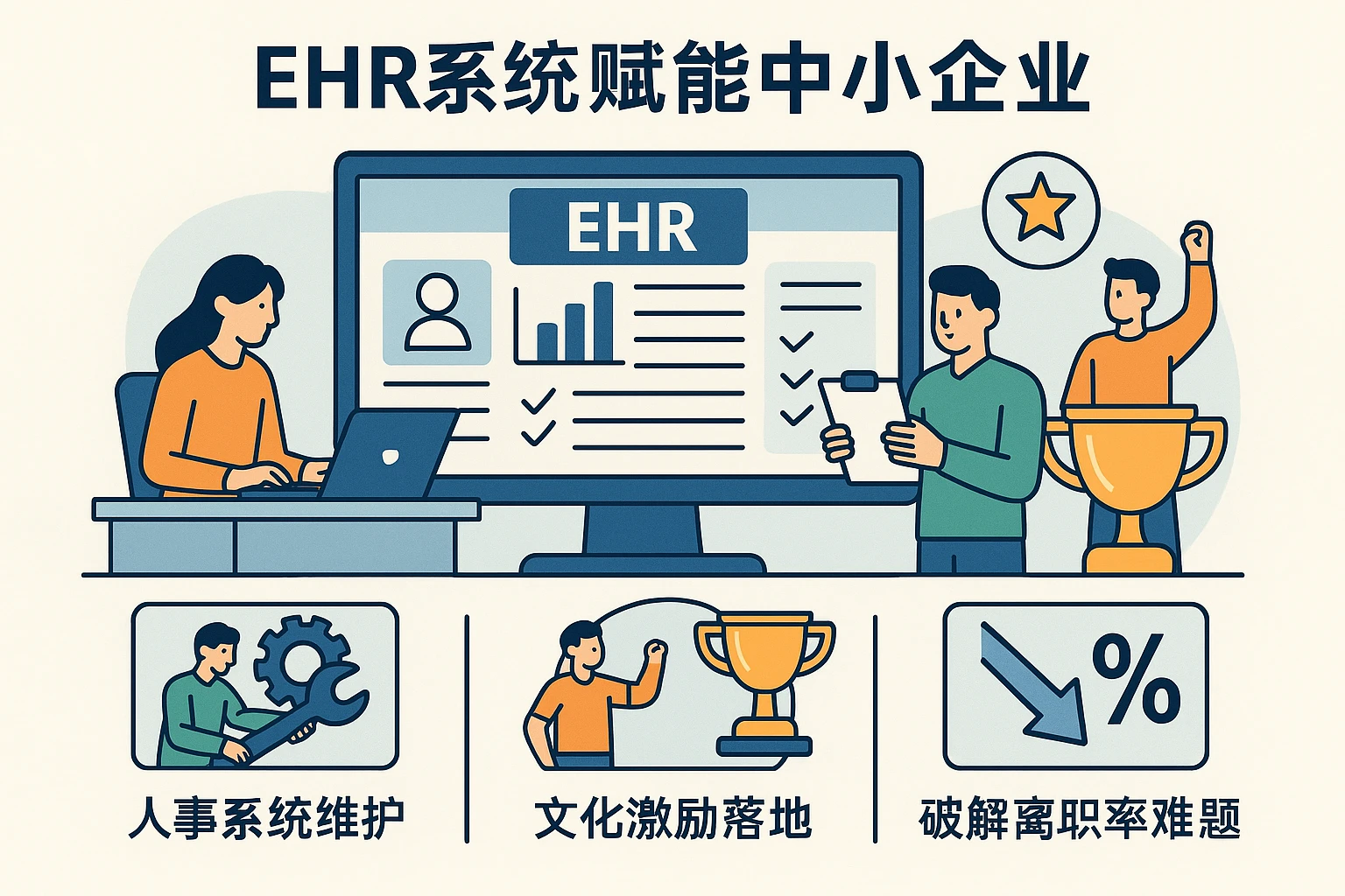 EHR系统赋能中小企业：从人事系统维护到文化激励落地，破解离职率难题