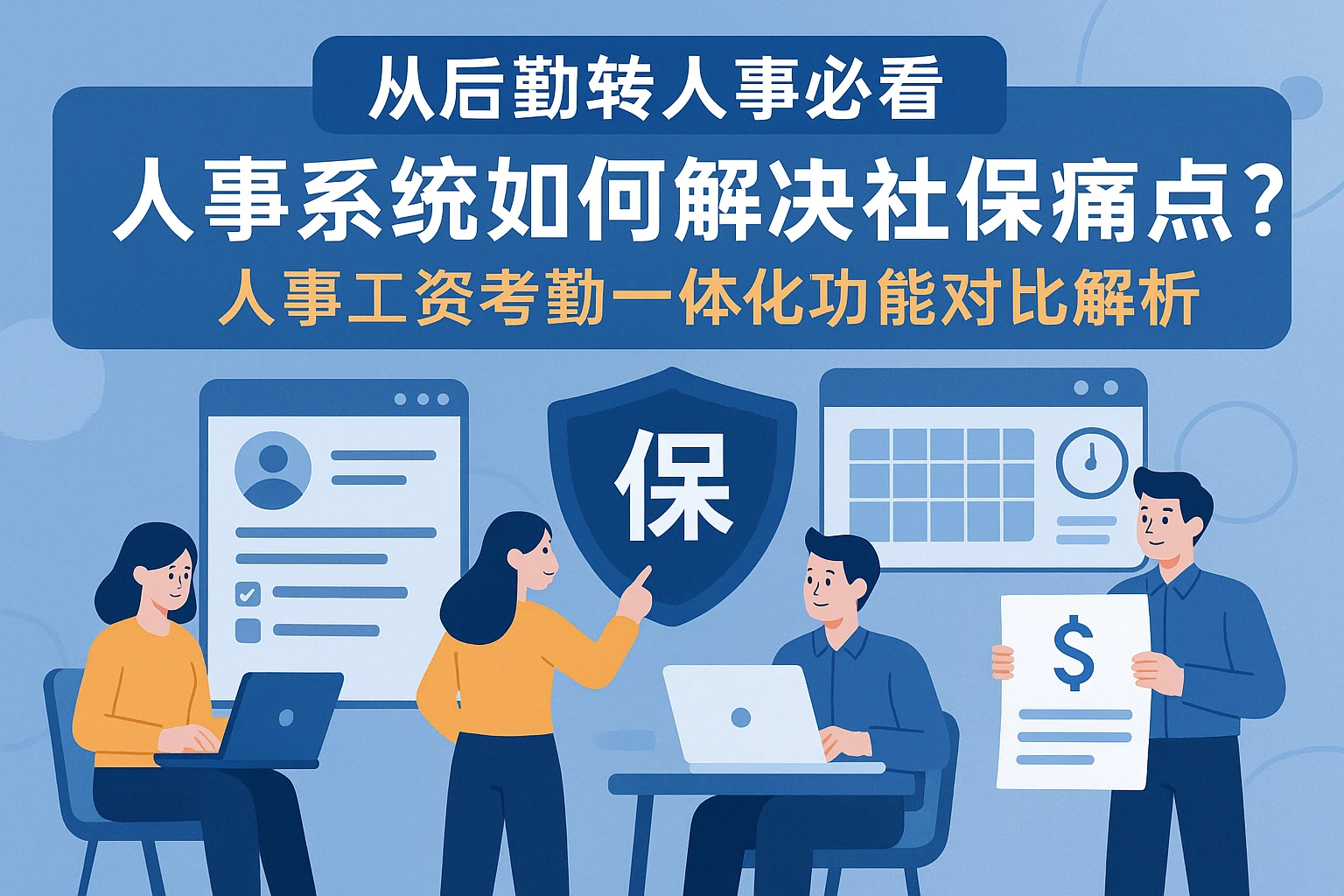 从后勤转人事必看：人事系统如何解决社保痛点？人事工资考勤一体化功能对比解析