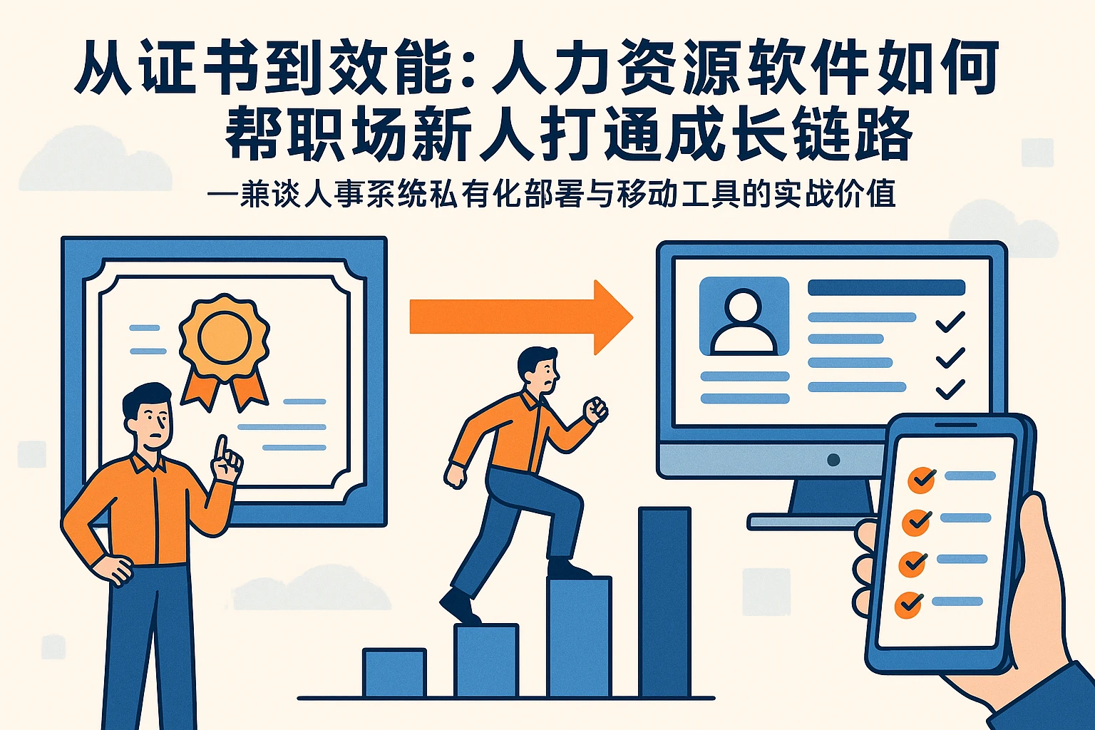 从证书到效能：人力资源软件如何帮职场新人打通成长链路——兼谈人事系统私有化部署与移动工具的实战价值
