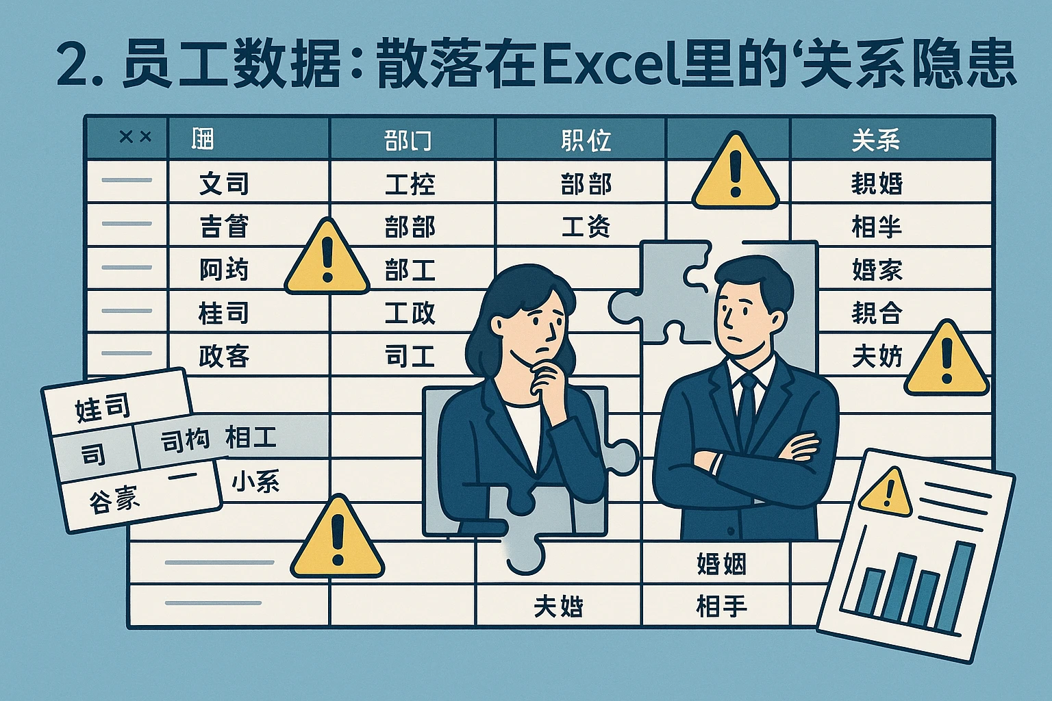 2. 员工数据：散落在Excel里的“关系隐患”