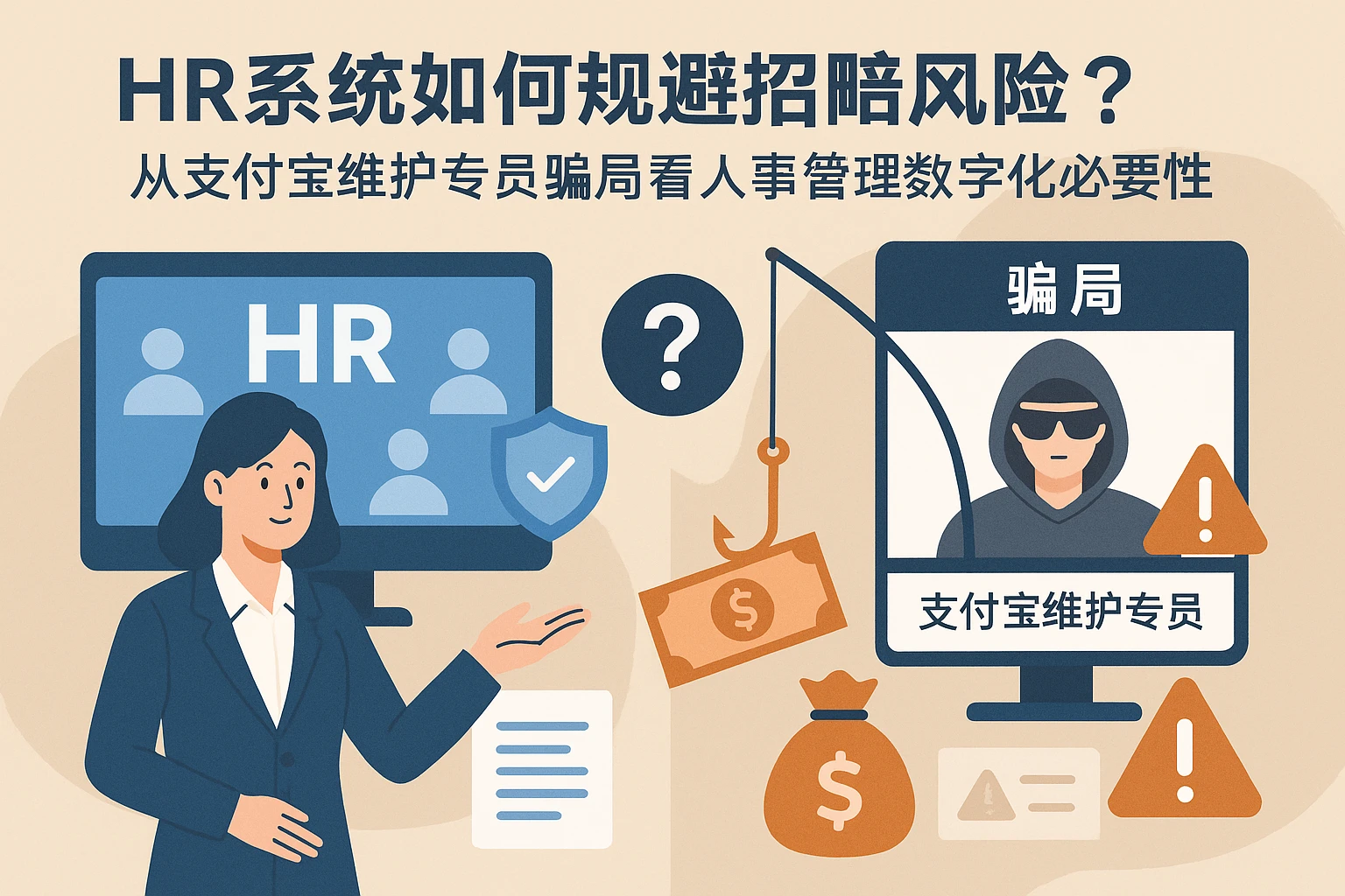 HR系统如何规避招聘风险?从支付宝维护专员骗局看人事管理数字化必要性