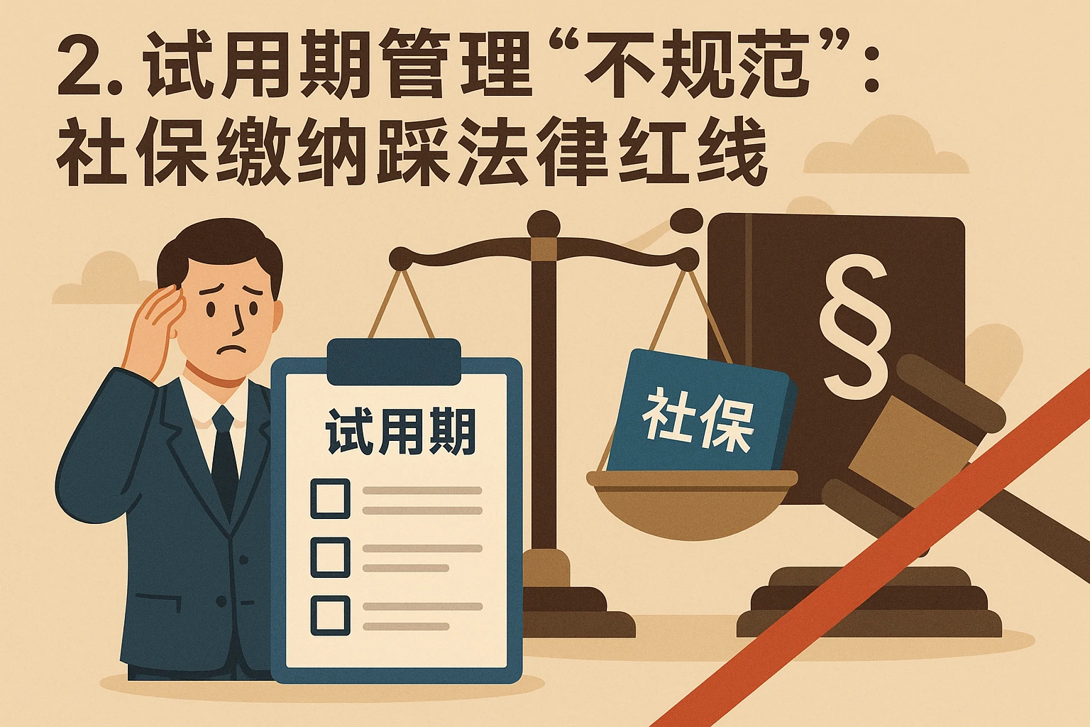2. 试用期管理“不规范”：社保缴纳踩法律红线
