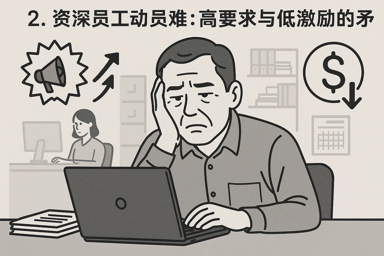 2. 资深员工动员难：高要求与低激励的矛盾
