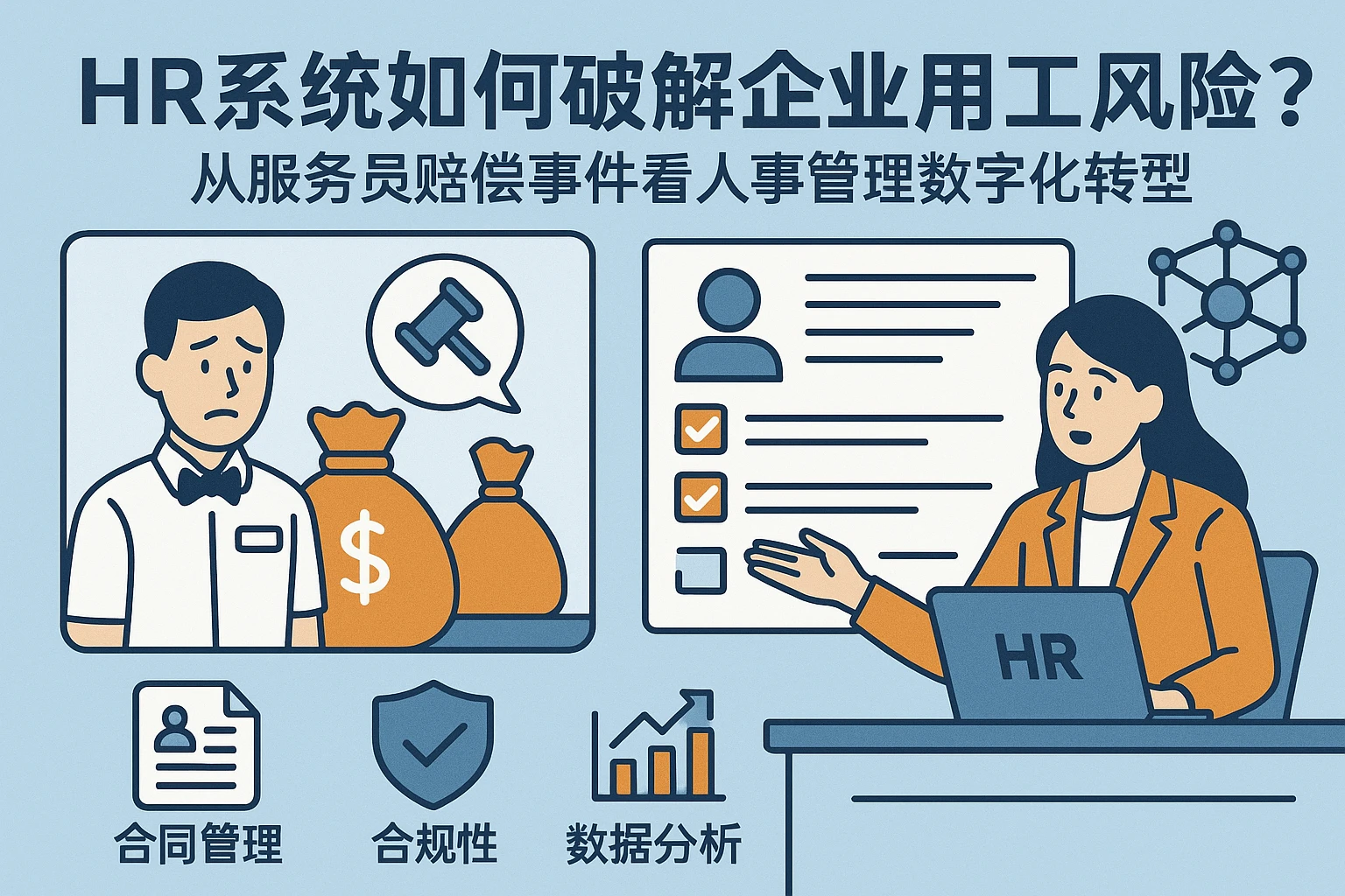 HR系统如何破解企业用工风险？从服务员赔偿事件看人事管理数字化转型