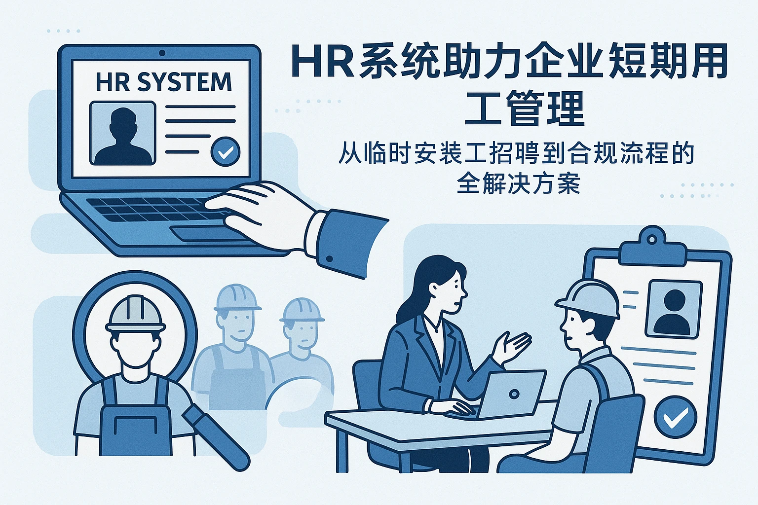 HR系统助力企业短期用工管理：从临时安装工招聘到合规流程的全解决方案
