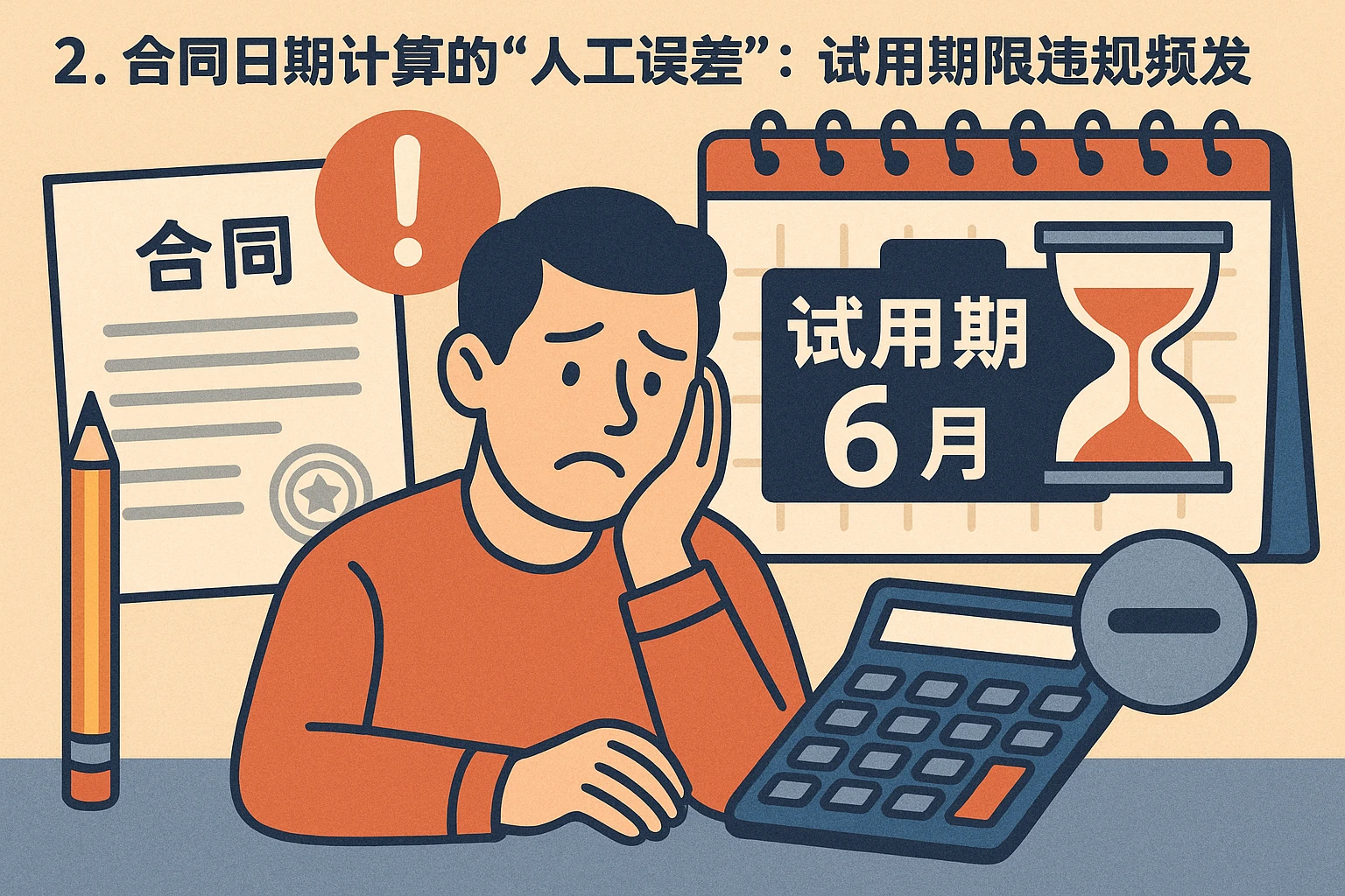 2. 合同日期计算的“人工误差”：试用期期限违规频发