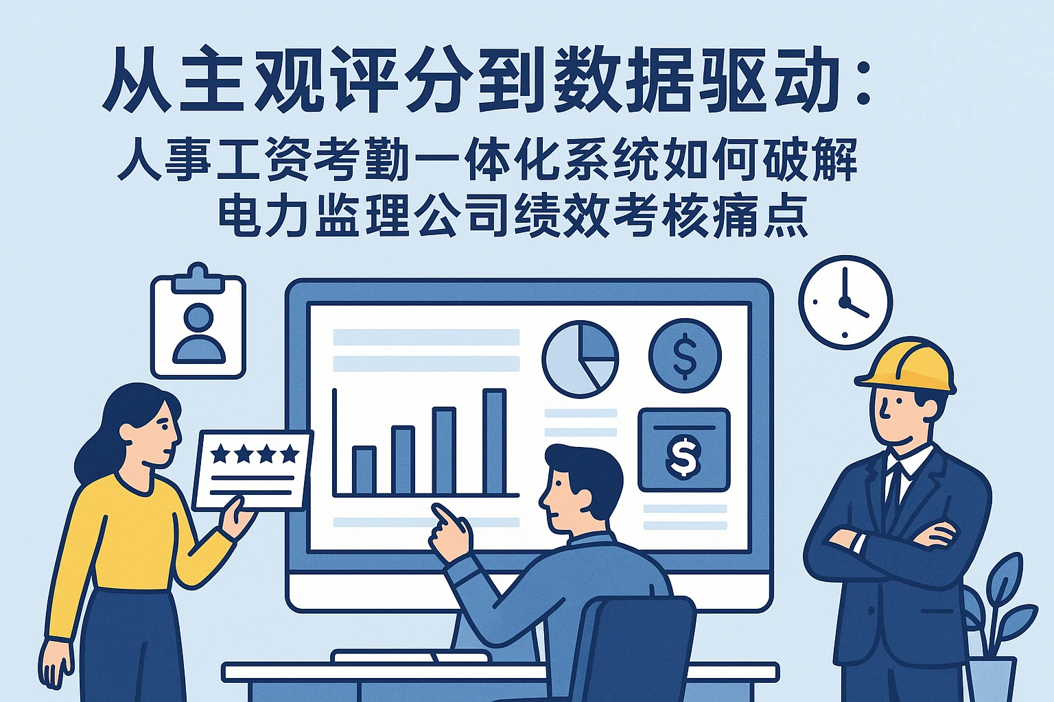 从主观评分到数据驱动：人事工资考勤一体化系统如何破解电力监理公司绩效考核痛点