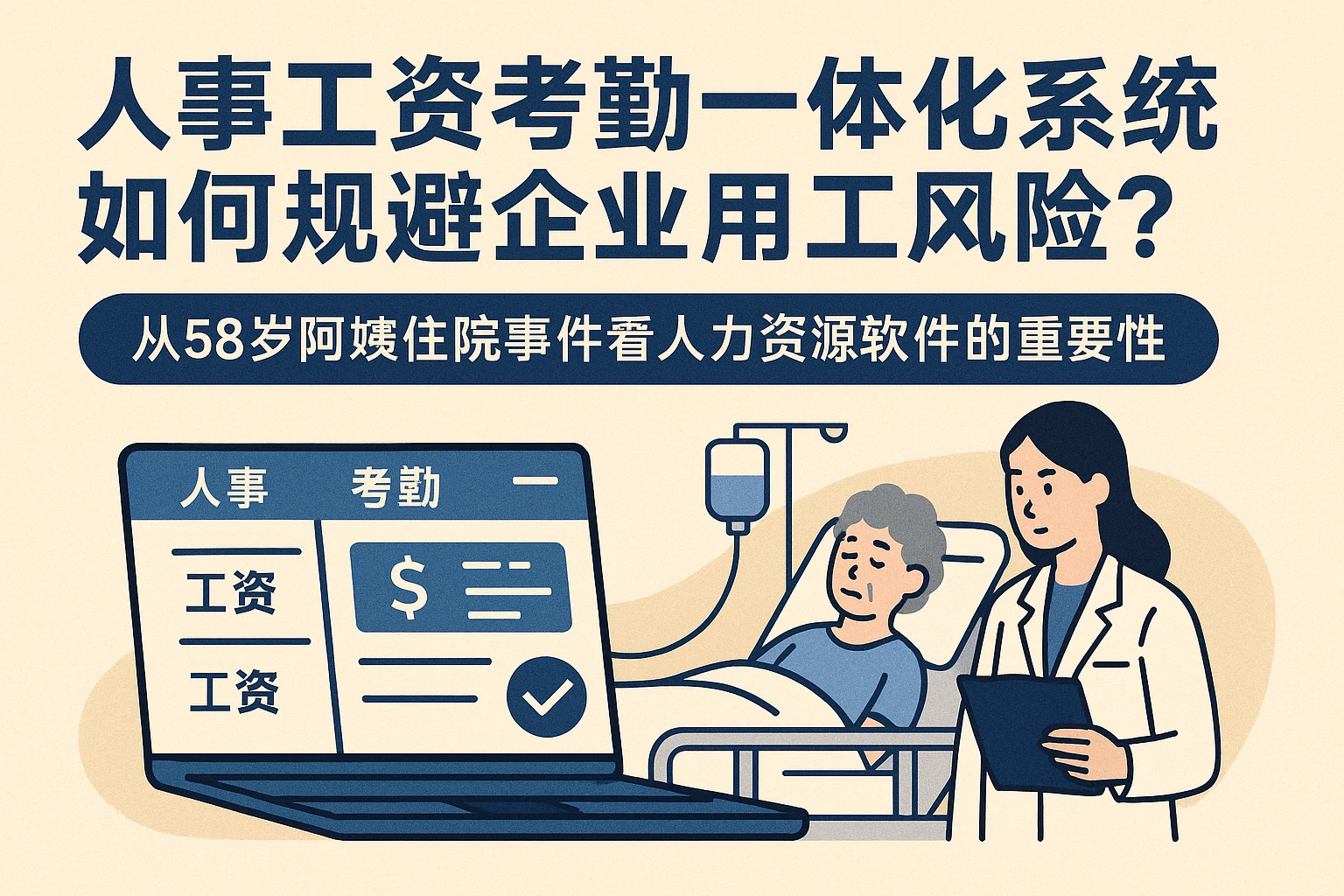 人事工资考勤一体化系统如何规避企业用工风险？从58岁阿姨住院事件看人力资源软件的重要性
