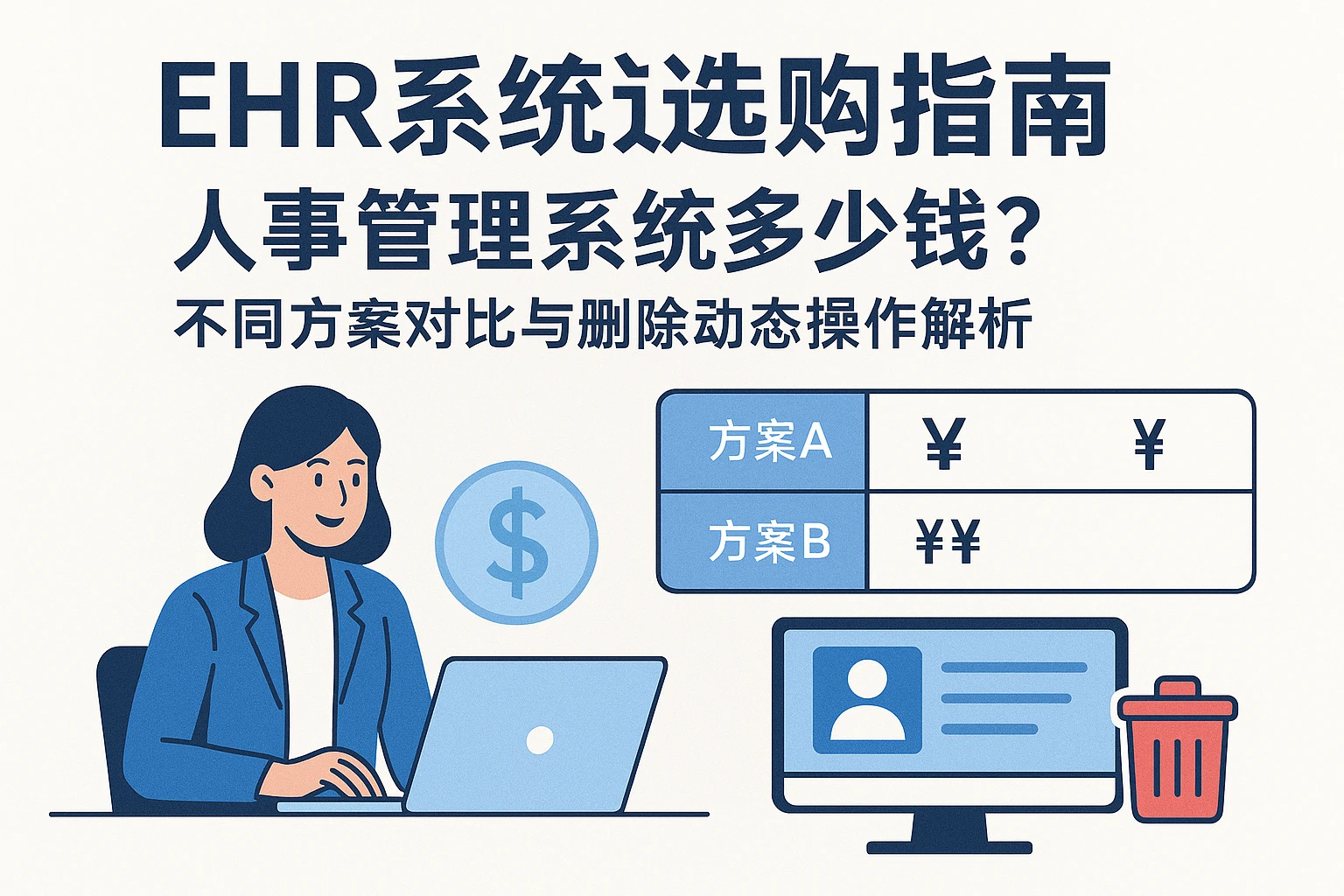 EHR系统选购指南：人事管理系统多少钱？不同方案对比与删除动态操作解析
