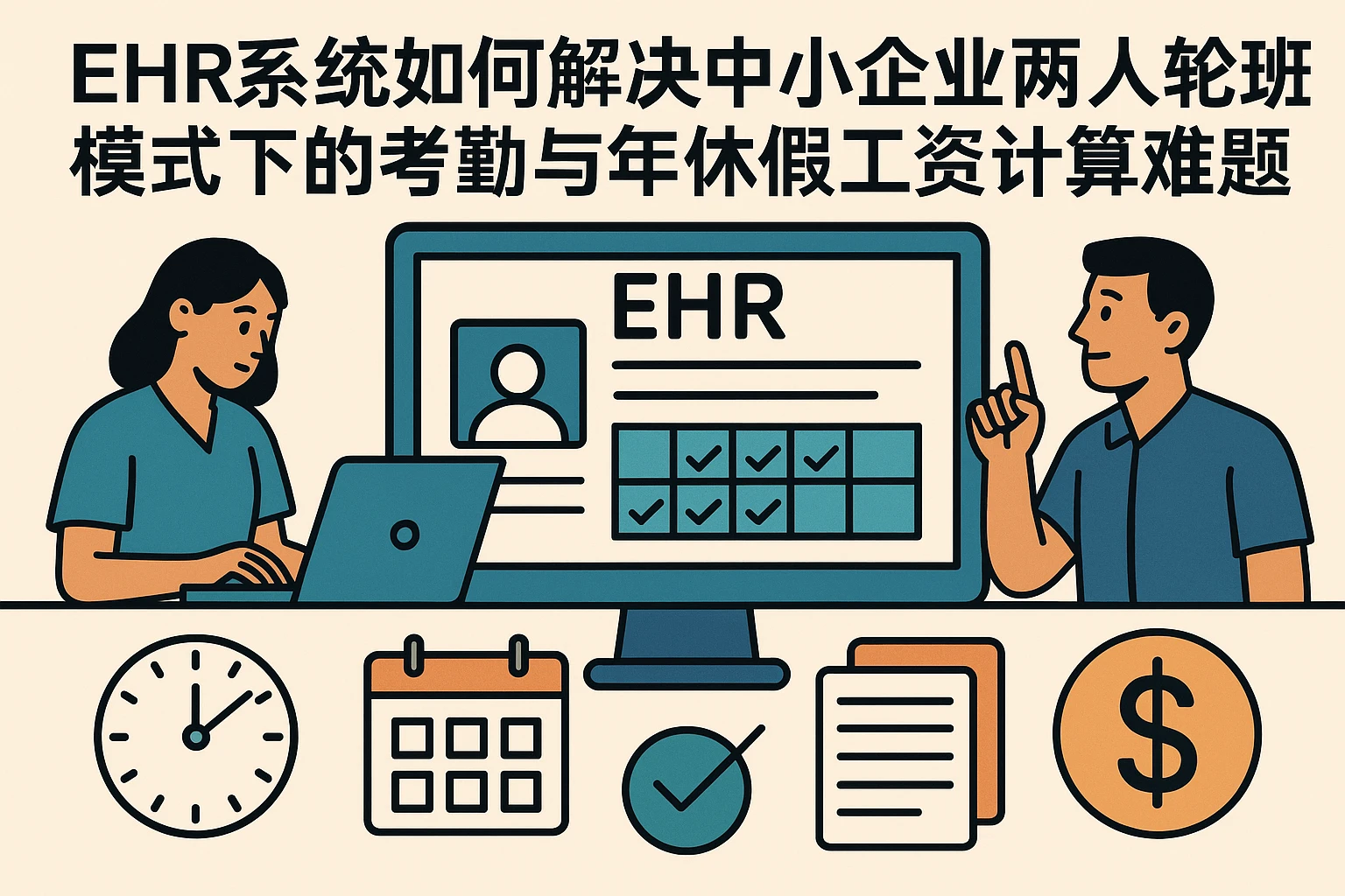 EHR系统如何解决中小企业两人轮班模式下的考勤与年休假工资计算难题