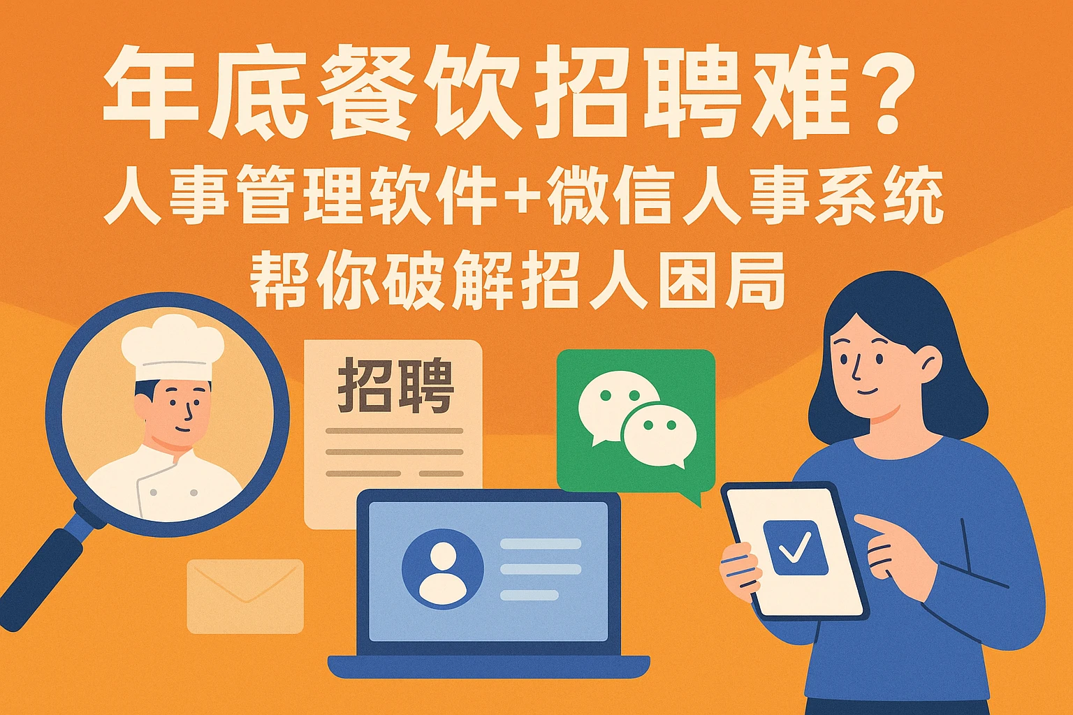 年底餐饮招聘难？人事管理软件+微信人事系统，帮你破解招人困局