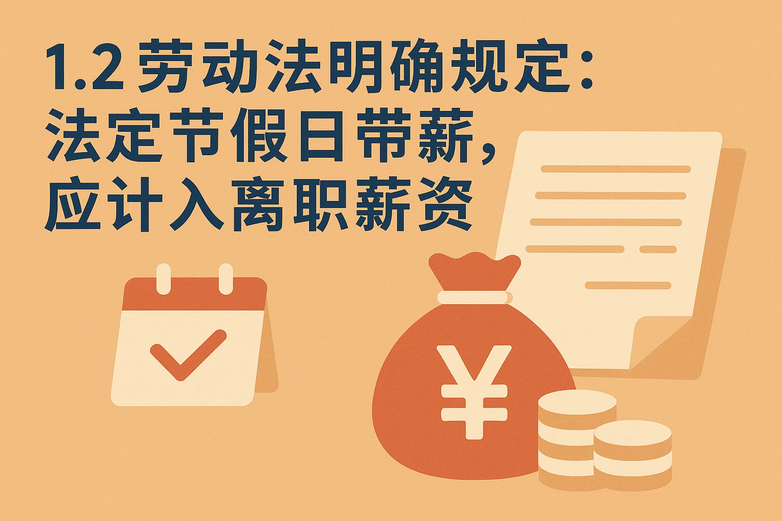 1.2 劳动法明确规定：法定节假日带薪，应计入离职薪资