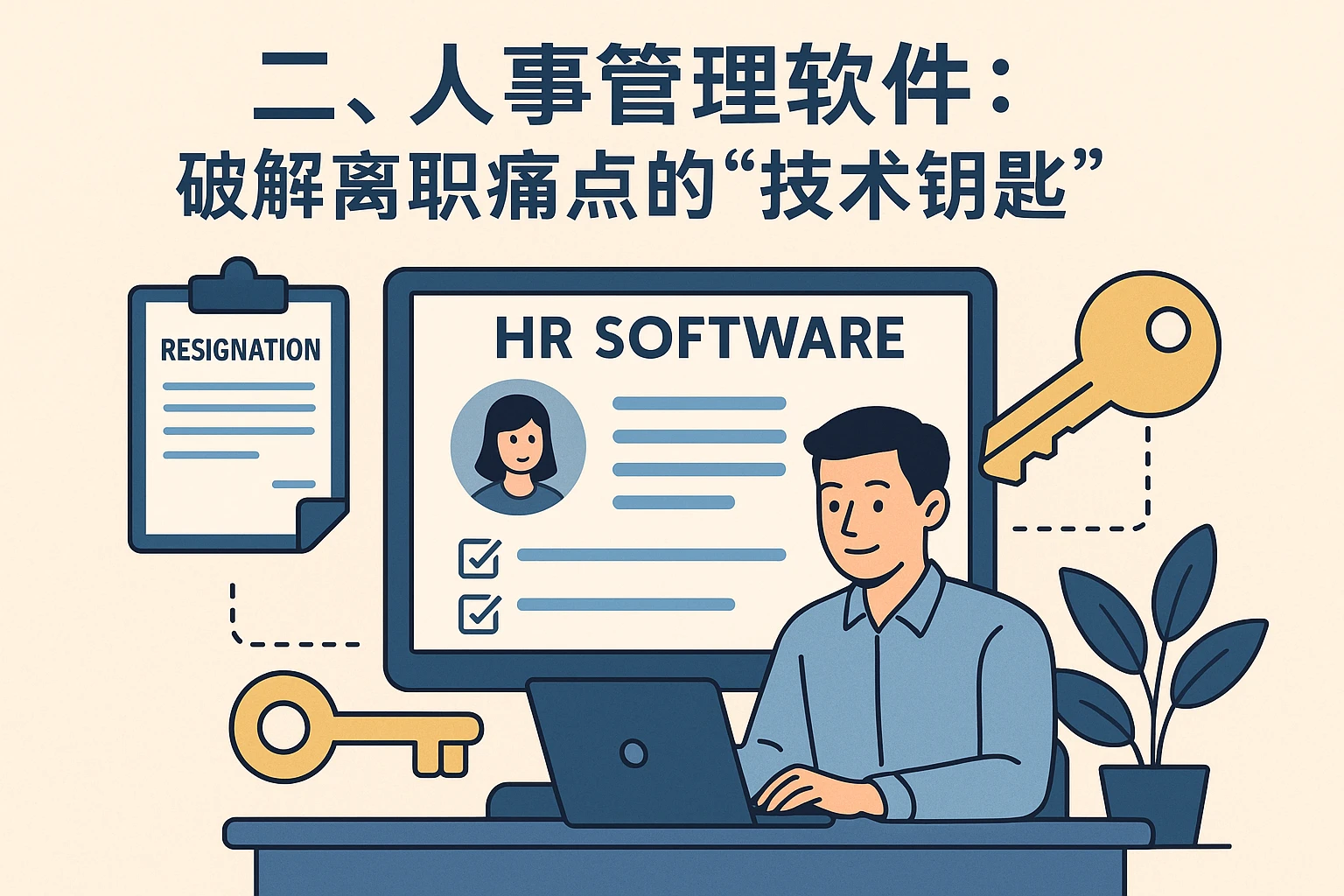 二、人事管理软件：破解离职痛点的“技术钥匙”