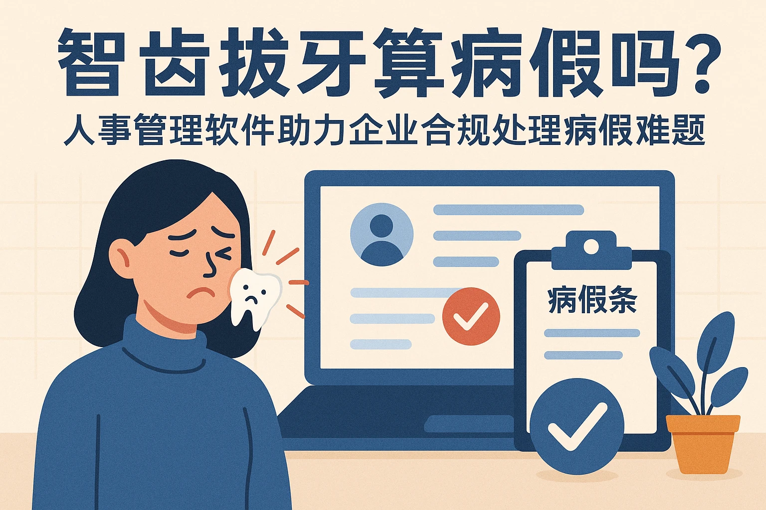 智齿拔牙算病假吗？人事管理软件助力企业合规处理病假难题
