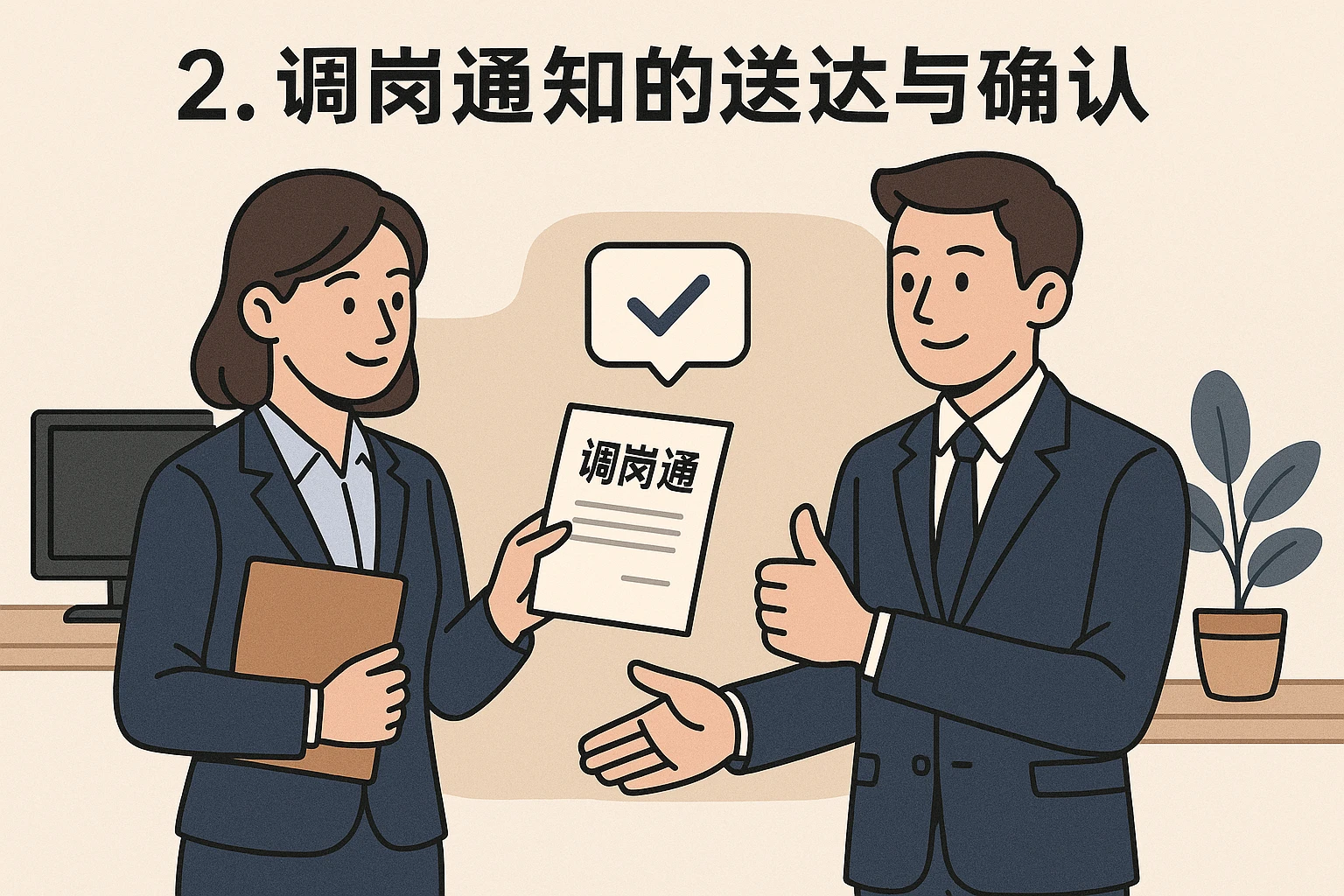 2. 调岗通知的送达与确认