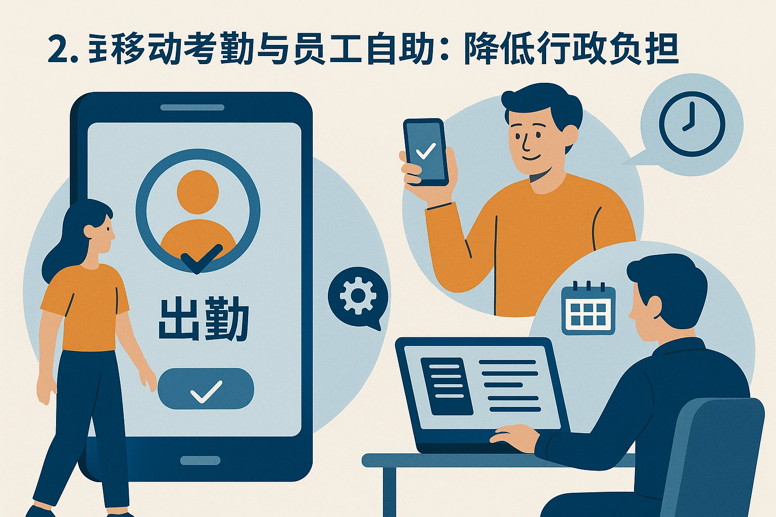 2. 移动考勤与员工自助：降低行政负担