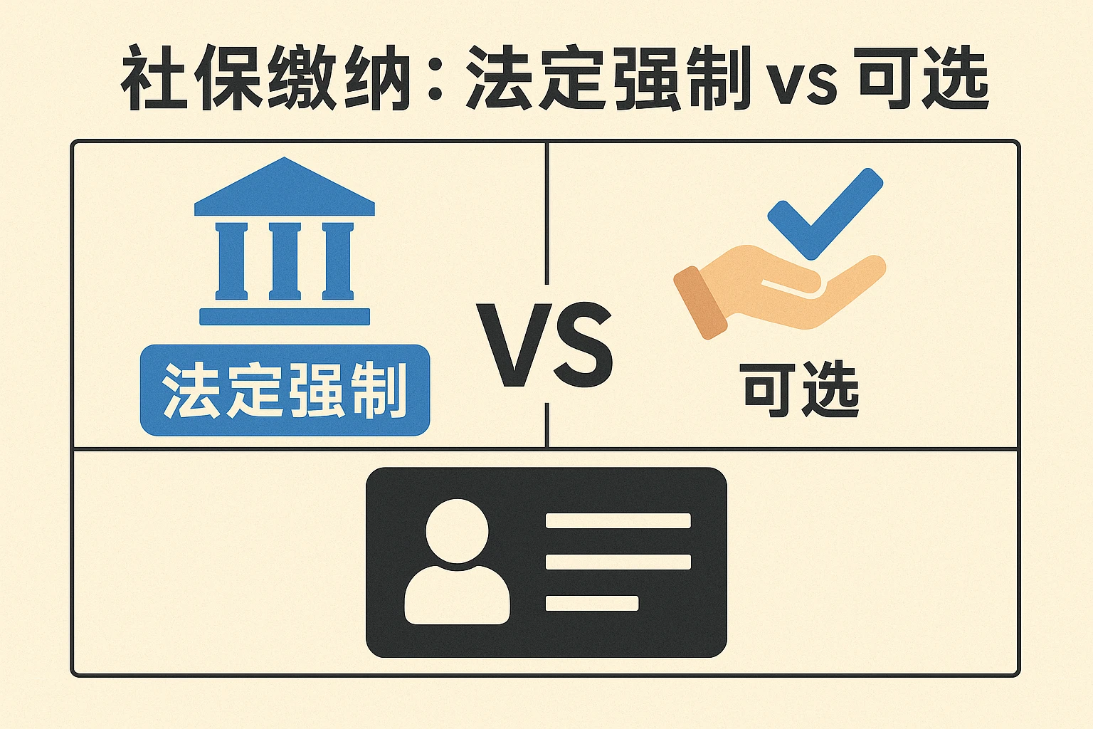 2. 社保缴纳：法定强制vs可选