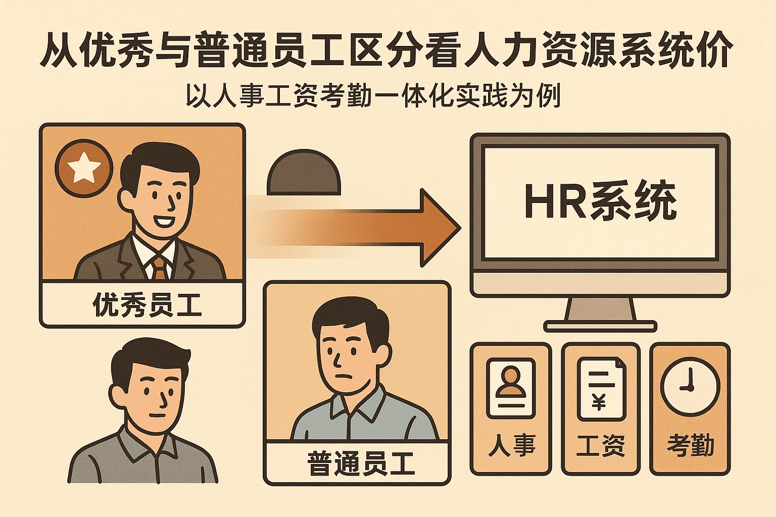 从优秀与普通员工区分看人力资源系统的价值——以人事工资考勤一体化实践为例