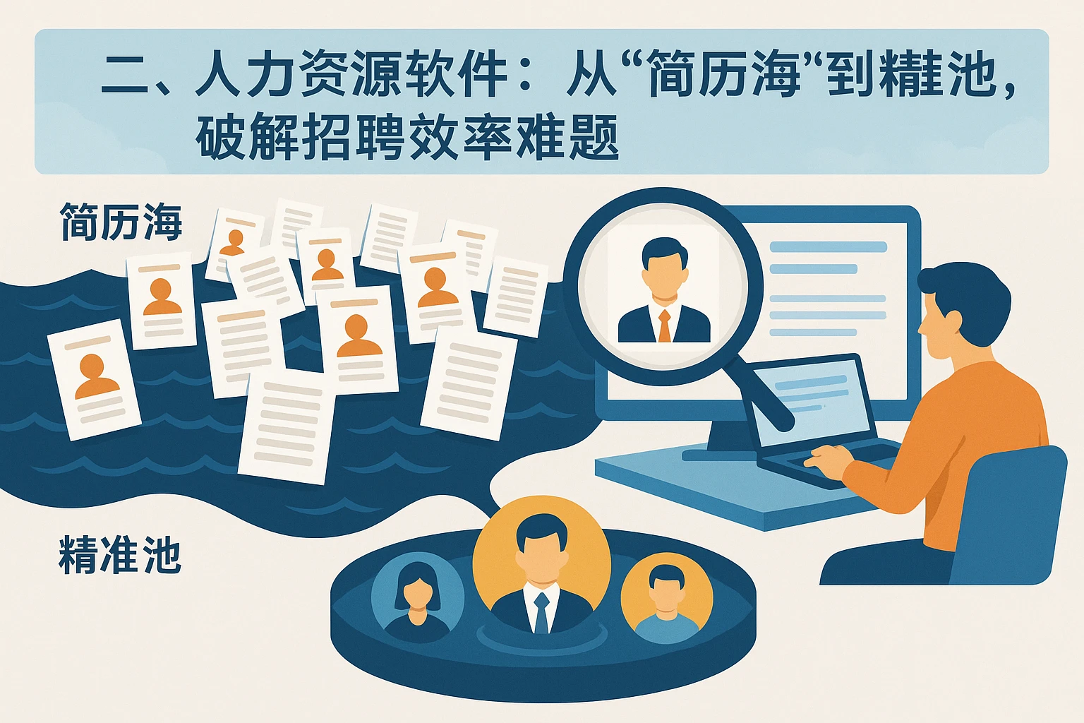 二、人力资源软件：从“简历海”到“精准池”，破解招聘效率难题