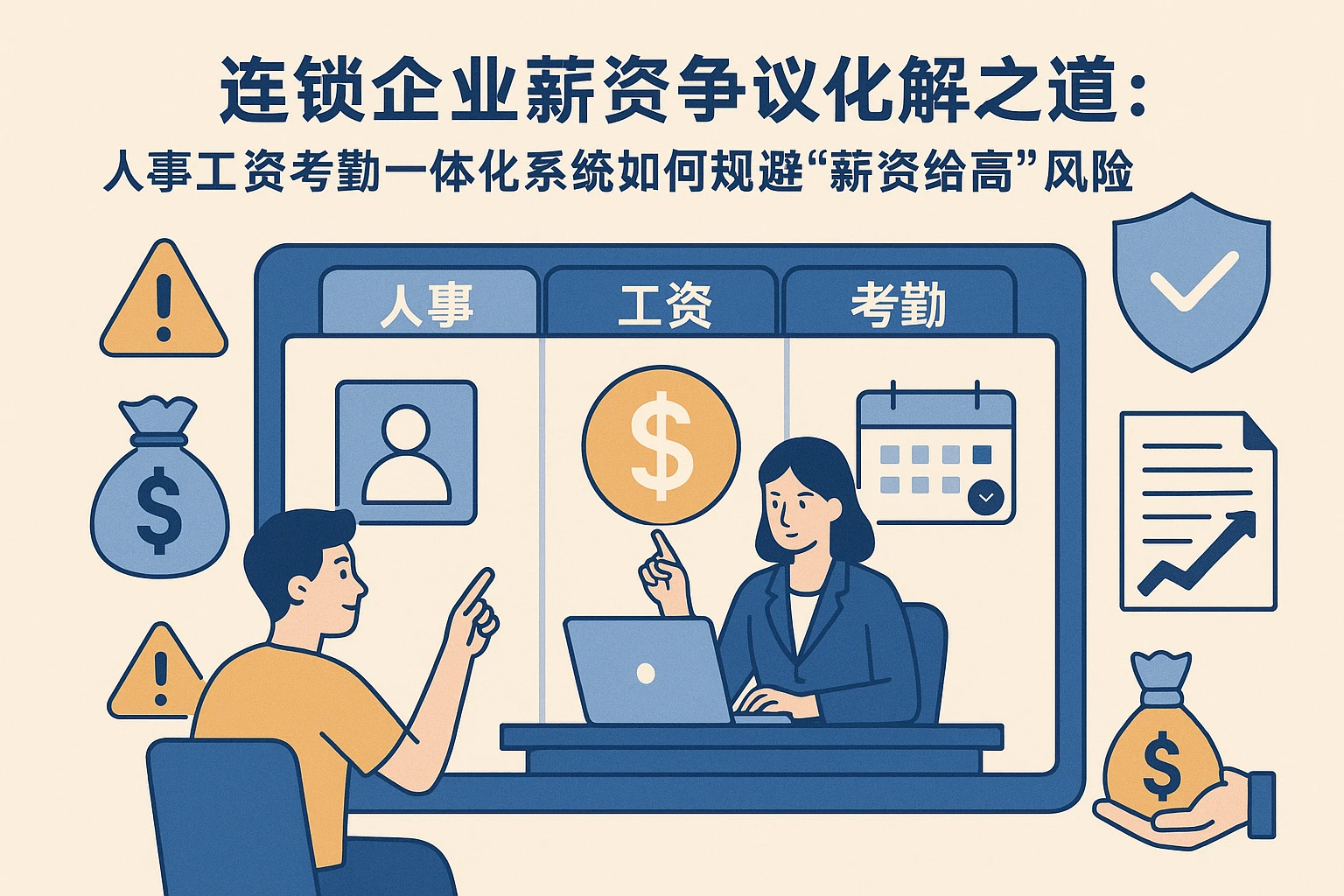 连锁企业薪资争议化解之道：人事工资考勤一体化系统如何规避“薪资给高”风险
