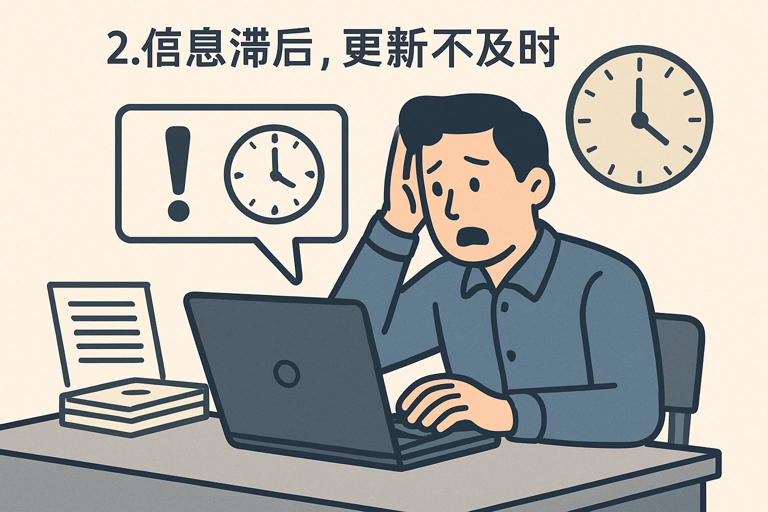 2. 信息滞后，更新不及时