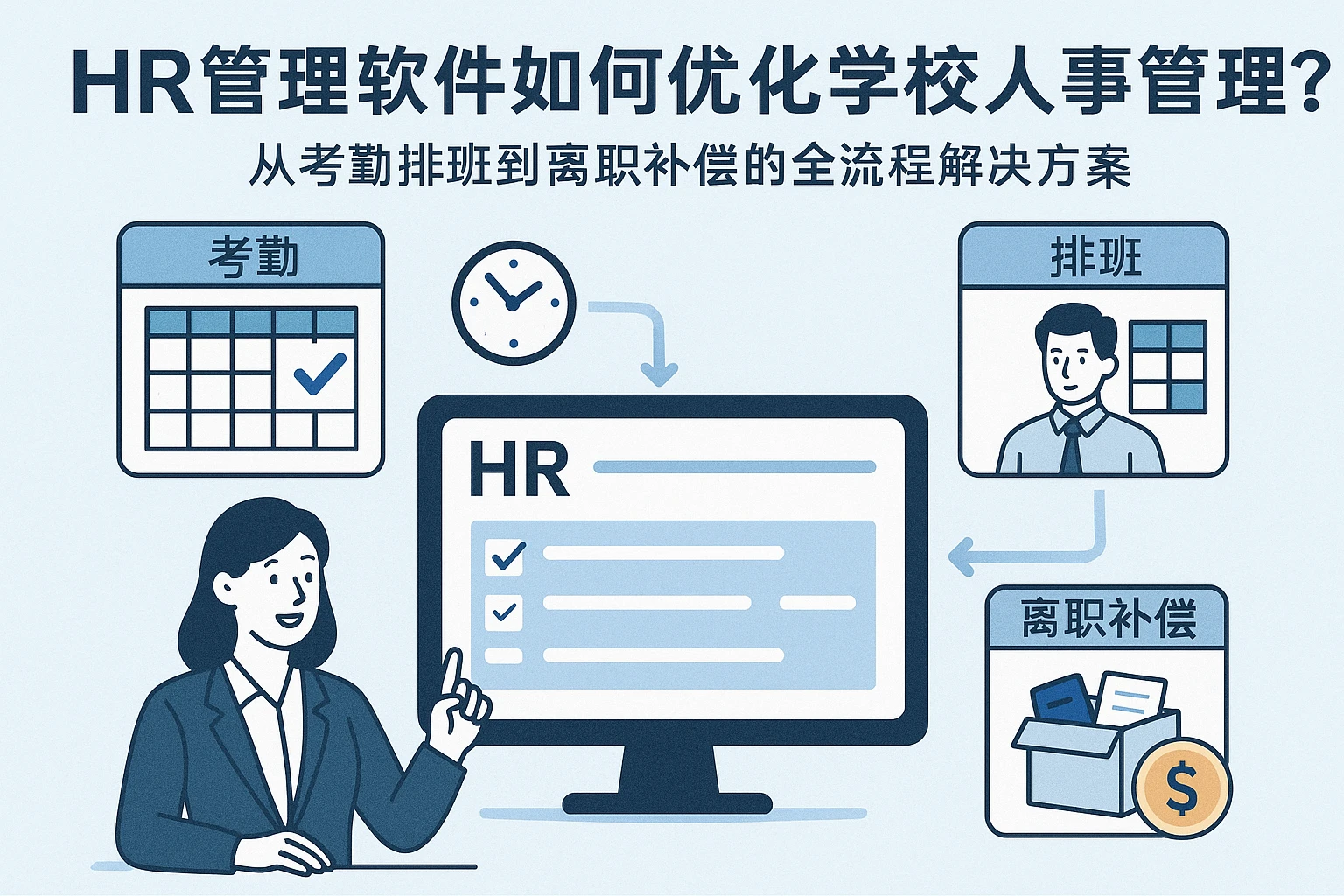 HR管理软件如何优化学校人事管理?从考勤排班到离职补偿的全流程解决方案