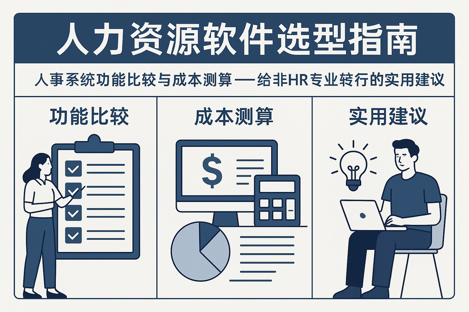 人力资源软件选型指南：人事系统功能比较与成本测算——给非HR专业转行的实用建议