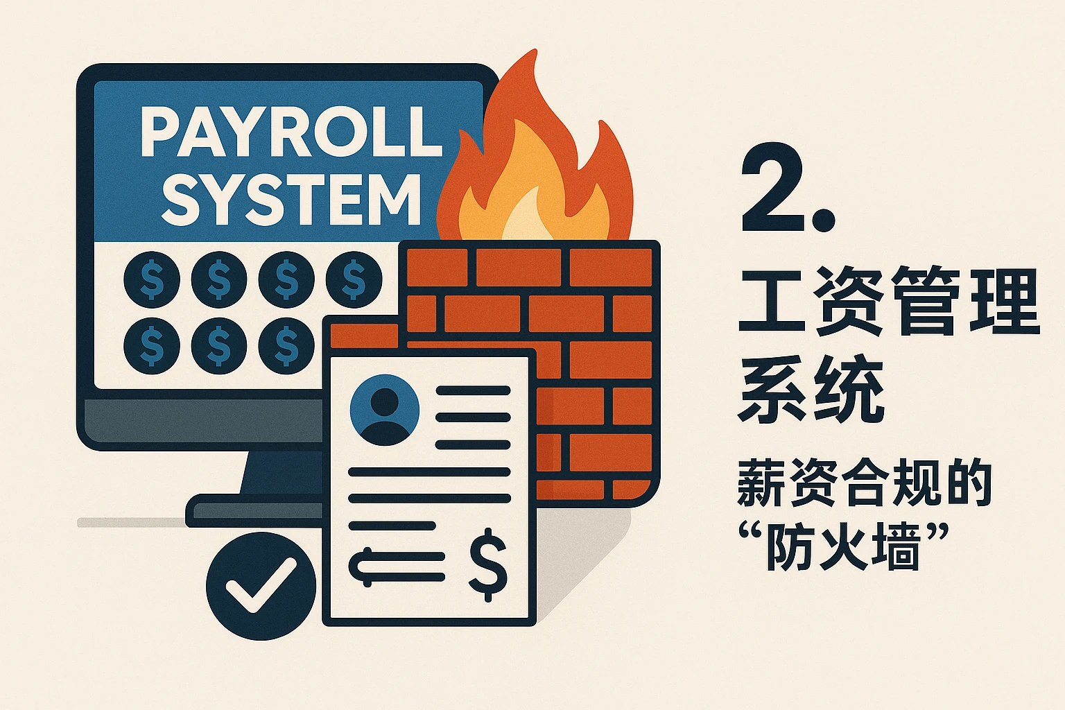 2. 工资管理系统：薪资合规的“防火墙”