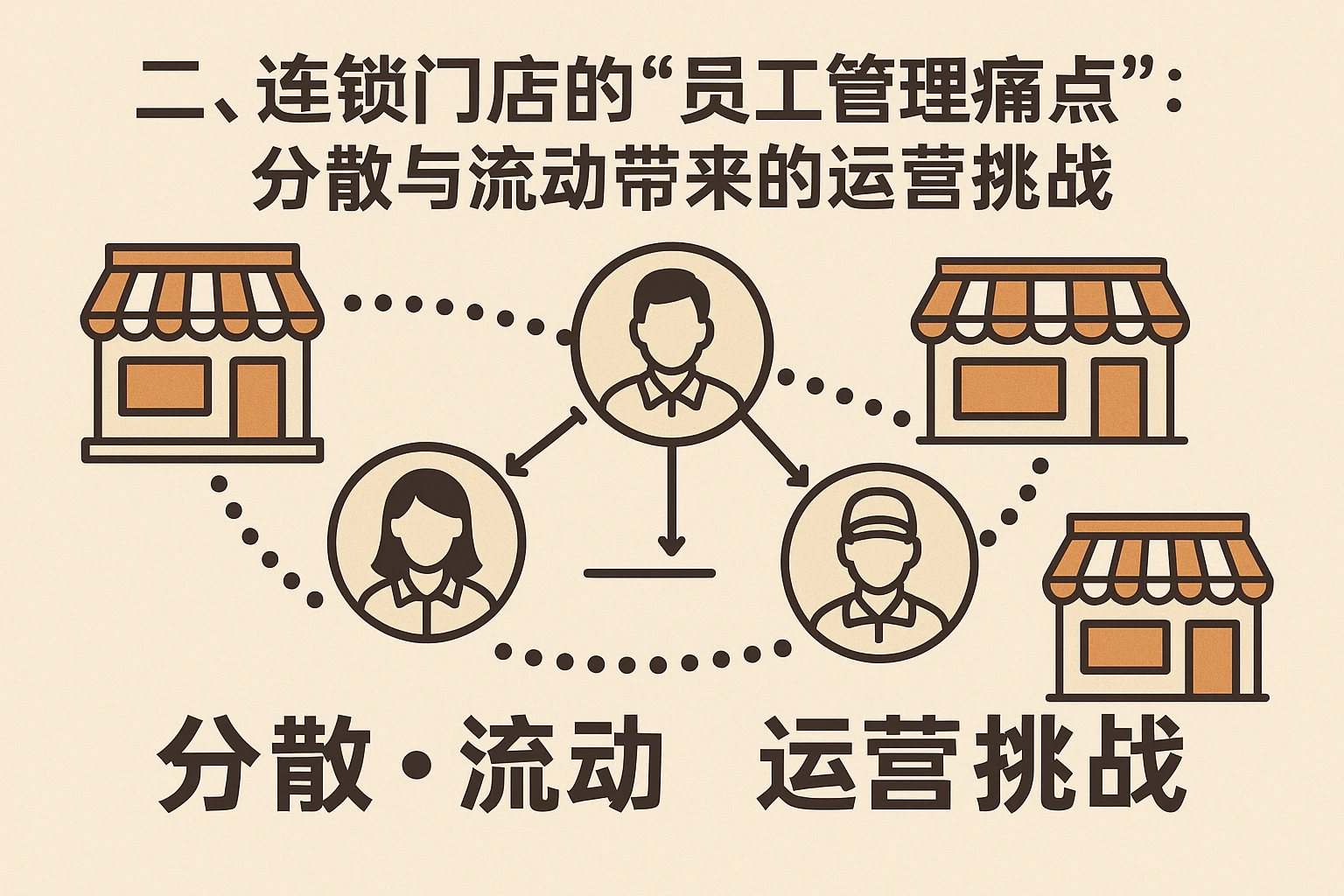 二、连锁门店的“员工管理痛点”：分散与流动带来的运营挑战
