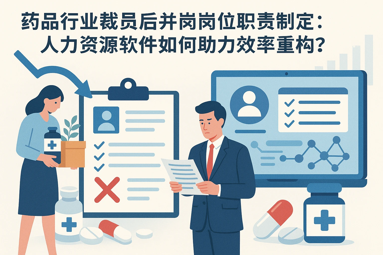 药品行业裁员后并岗岗位职责制定：人力资源软件如何助力效率重构？