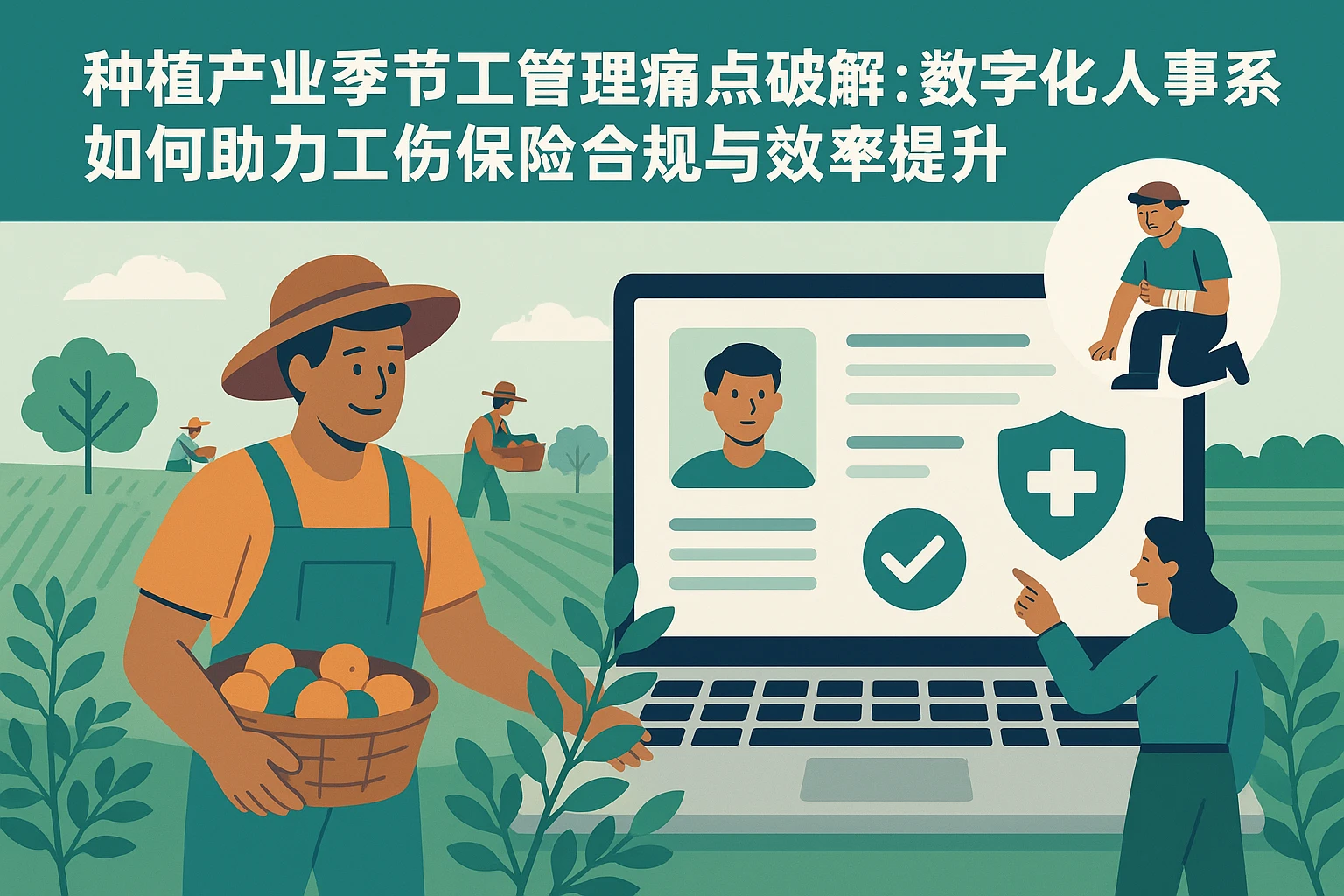 种植产业季节工管理痛点破解：数字化人事系统如何助力工伤保险合规与效率提升
