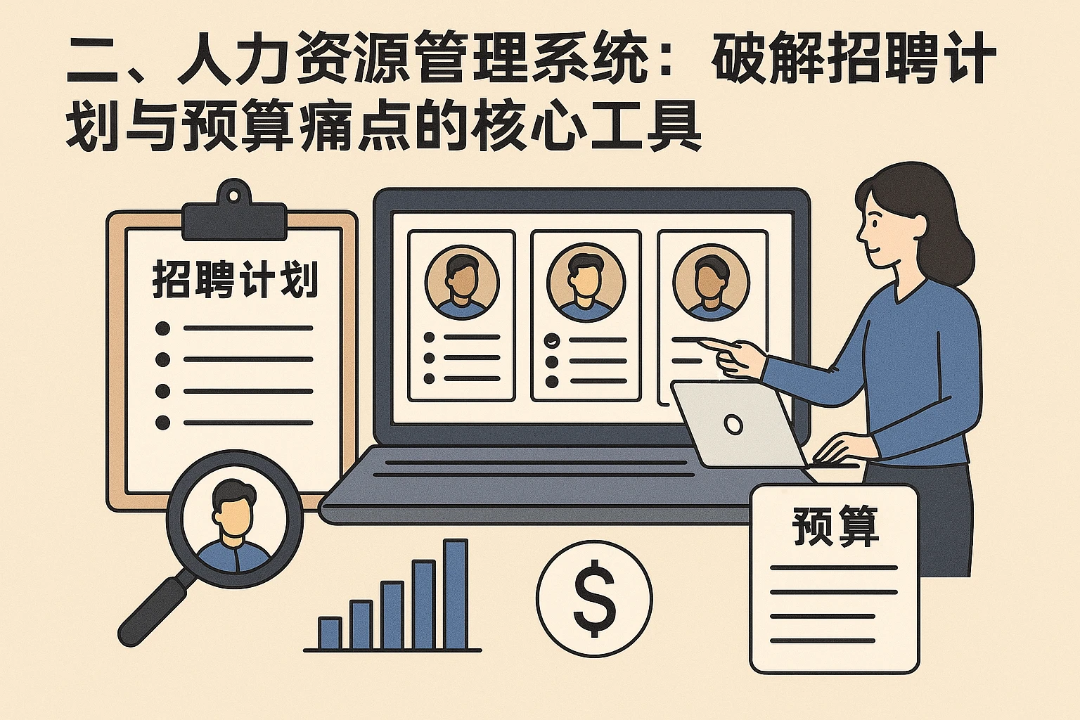 二、人力资源管理系统：破解招聘计划与预算痛点的核心工具