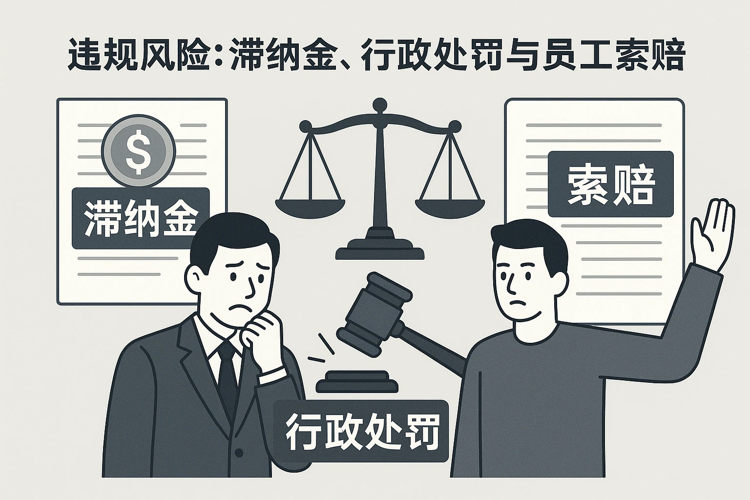 2. 违规风险：滞纳金、行政处罚与员工索赔