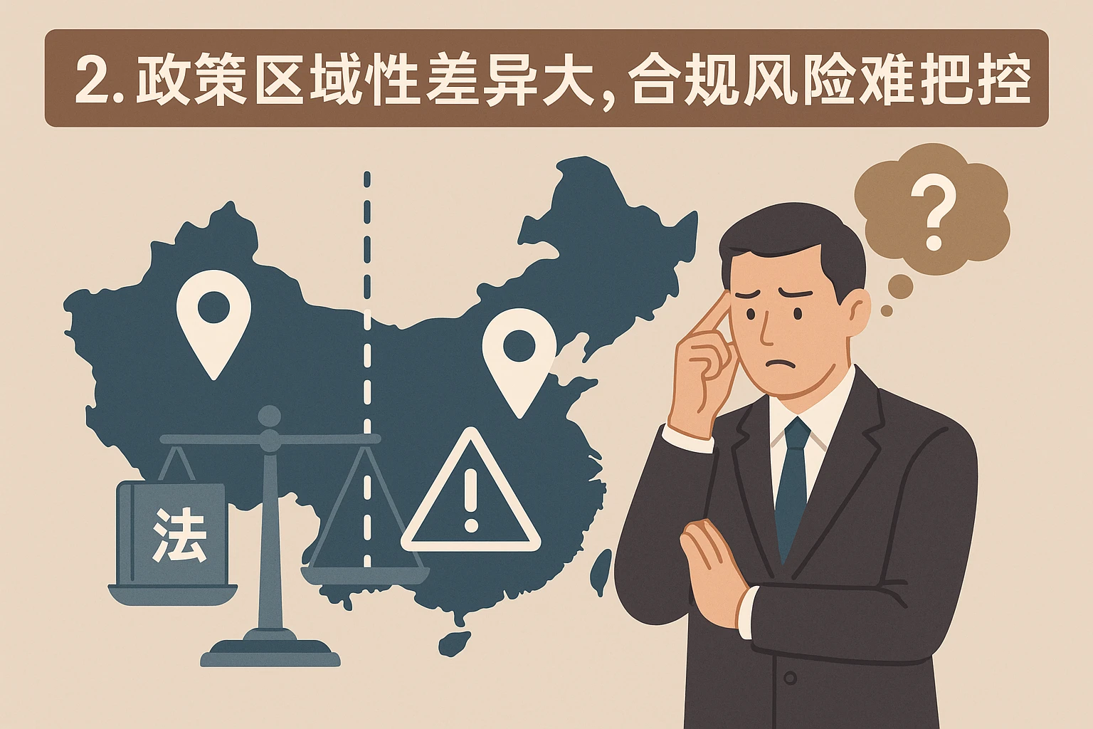 2. 政策区域性差异大，合规风险难把控