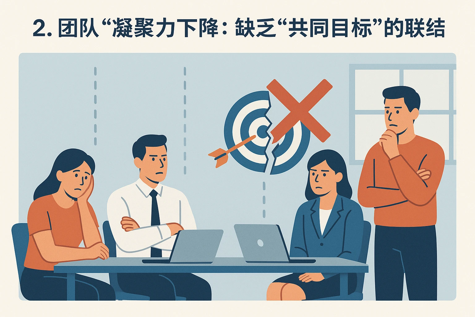 2. 团队“凝聚力下降”：缺乏“共同目标”的联结