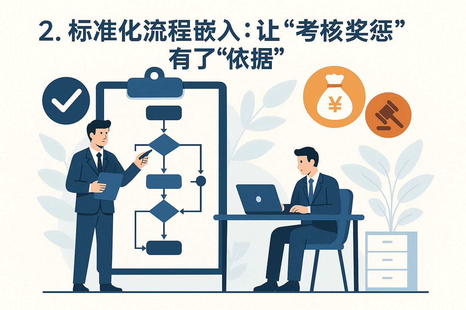 2. 标准化流程嵌入：让“考核奖惩”有了“依据”