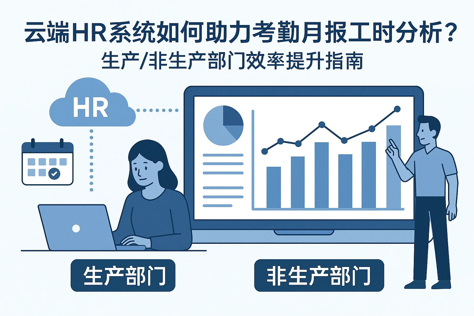云端HR系统如何助力考勤月报工时分析？生产/非生产部门效率提升指南