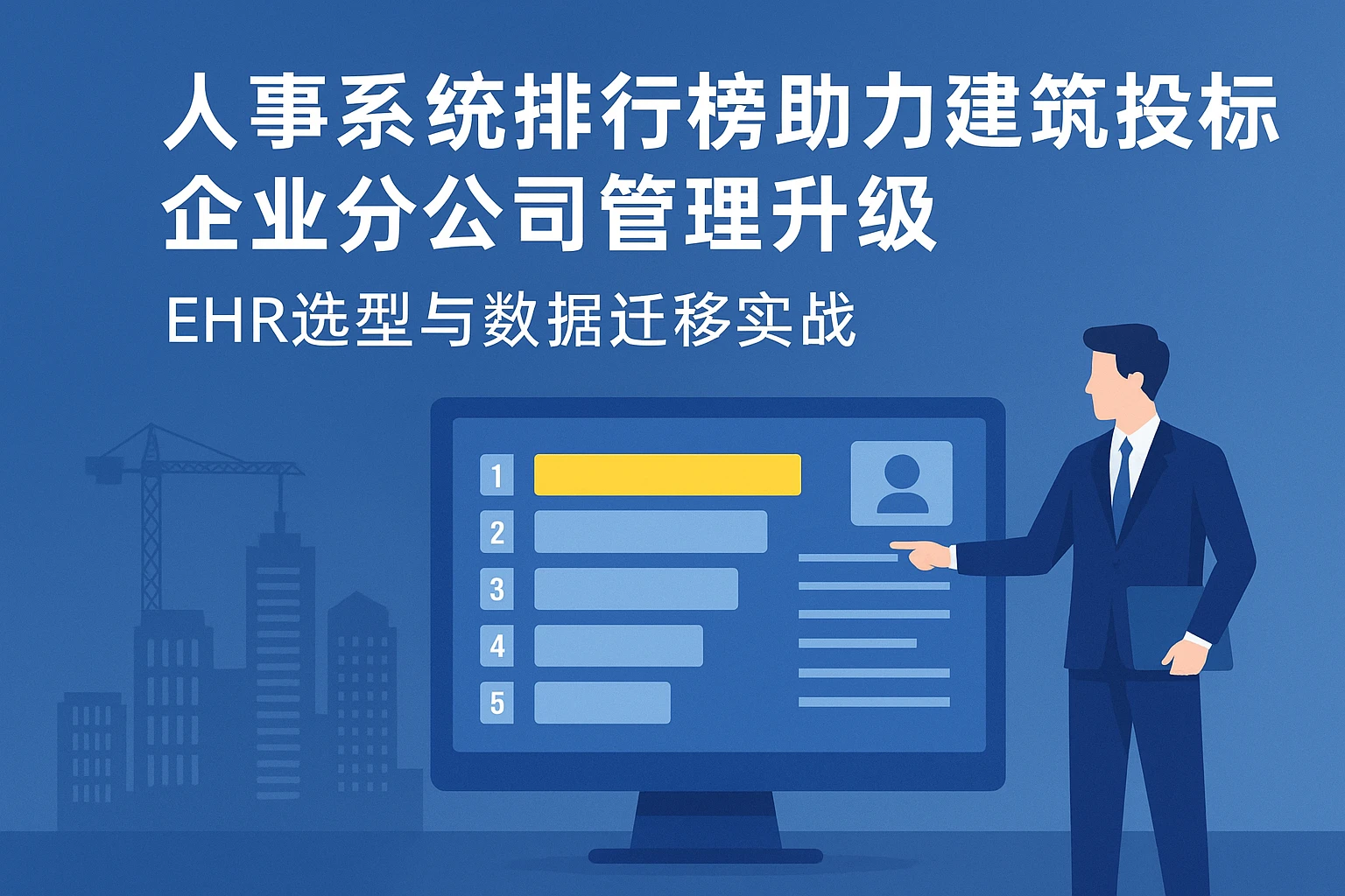 人事系统排行榜助力建筑投标企业分公司管理升级：EHR选型与数据迁移实战