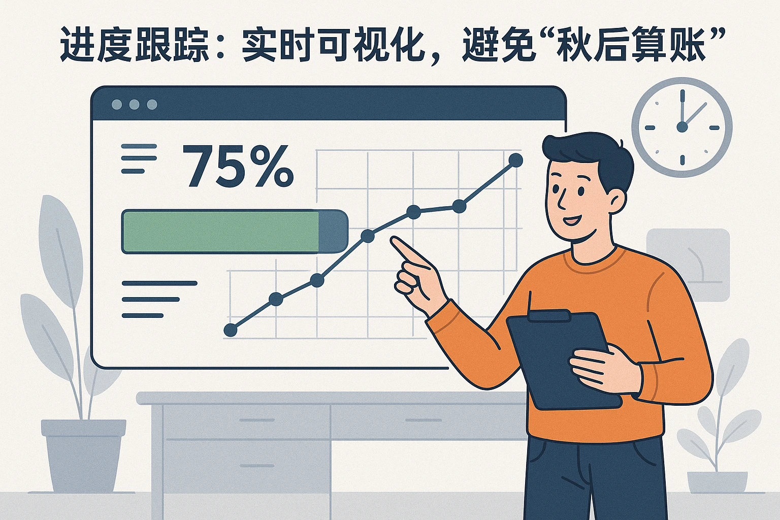 2. 进度跟踪：实时可视化，避免“秋后算账”