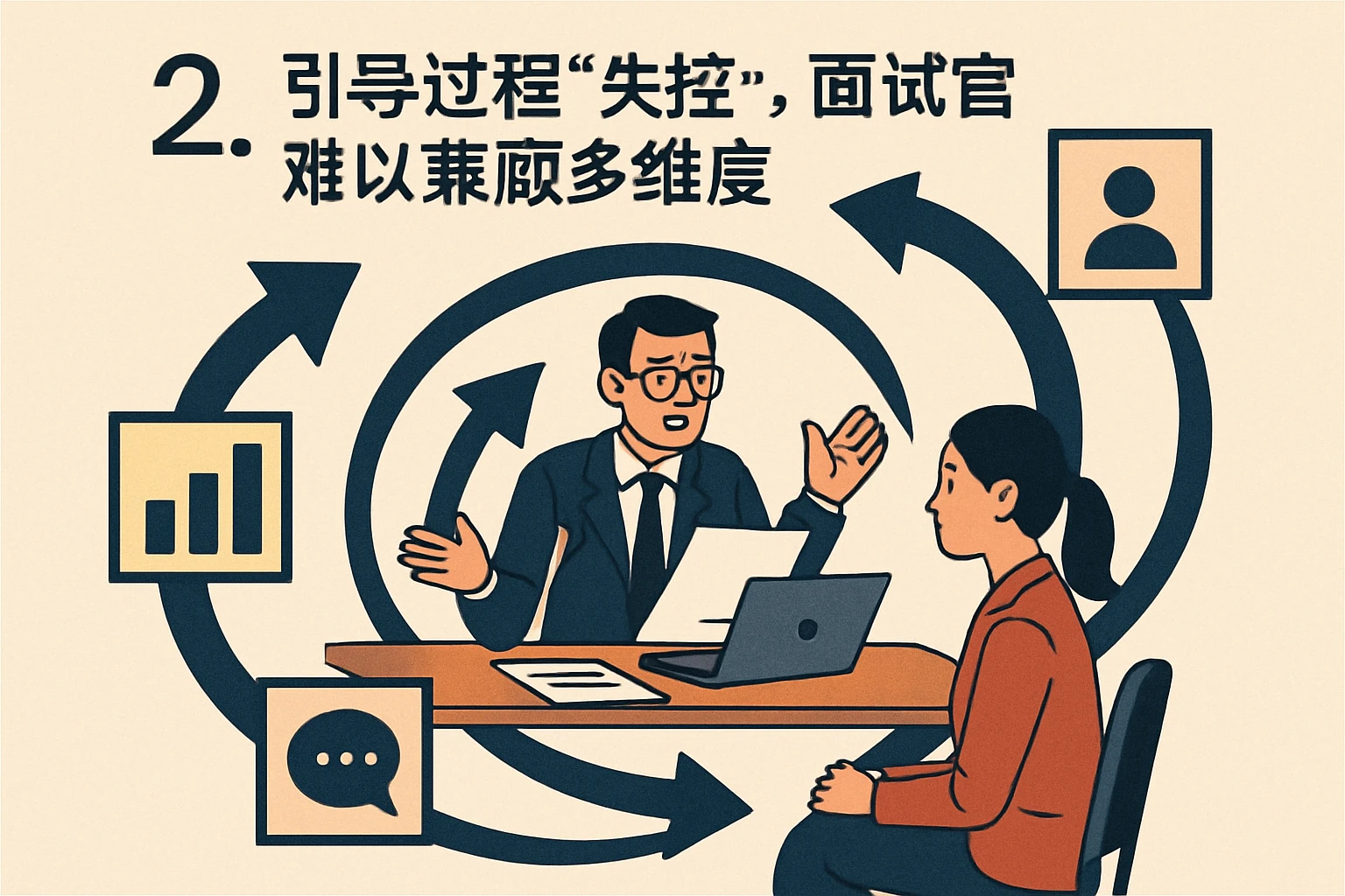 2. 引导过程“失控”，面试官难以兼顾多维度