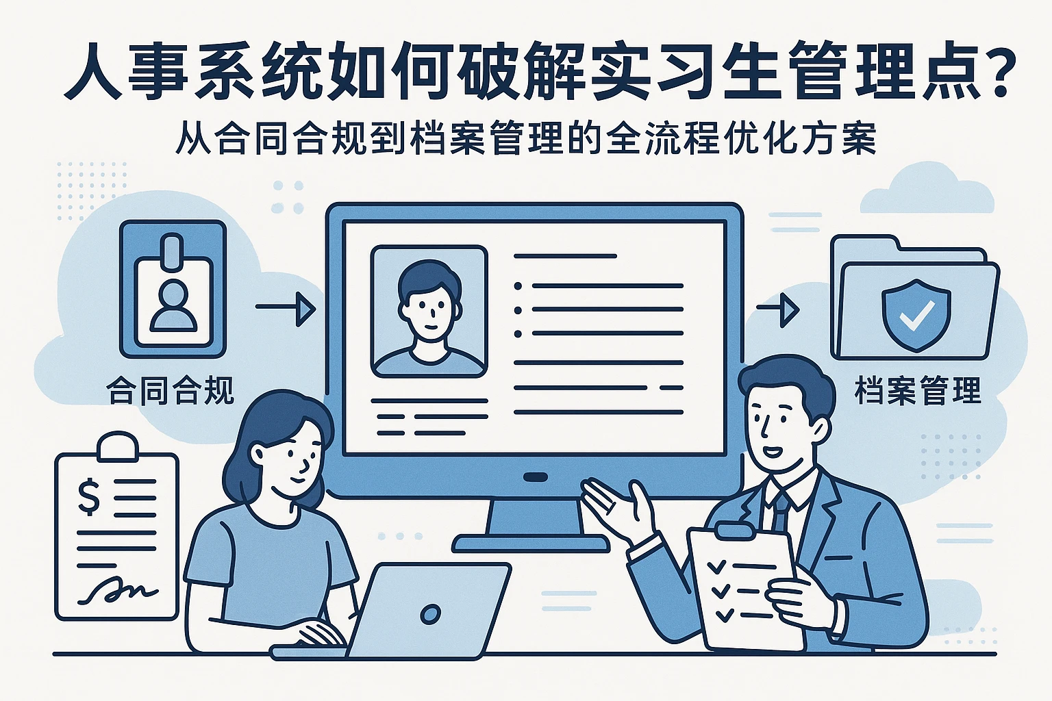 人事系统如何破解实习生管理痛点？从合同合规到档案管理的全流程优化方案