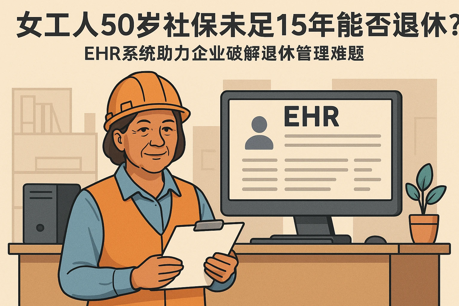 女工人50岁社保未足15年能否退休？ehr系统助力企业破解退休管理难题