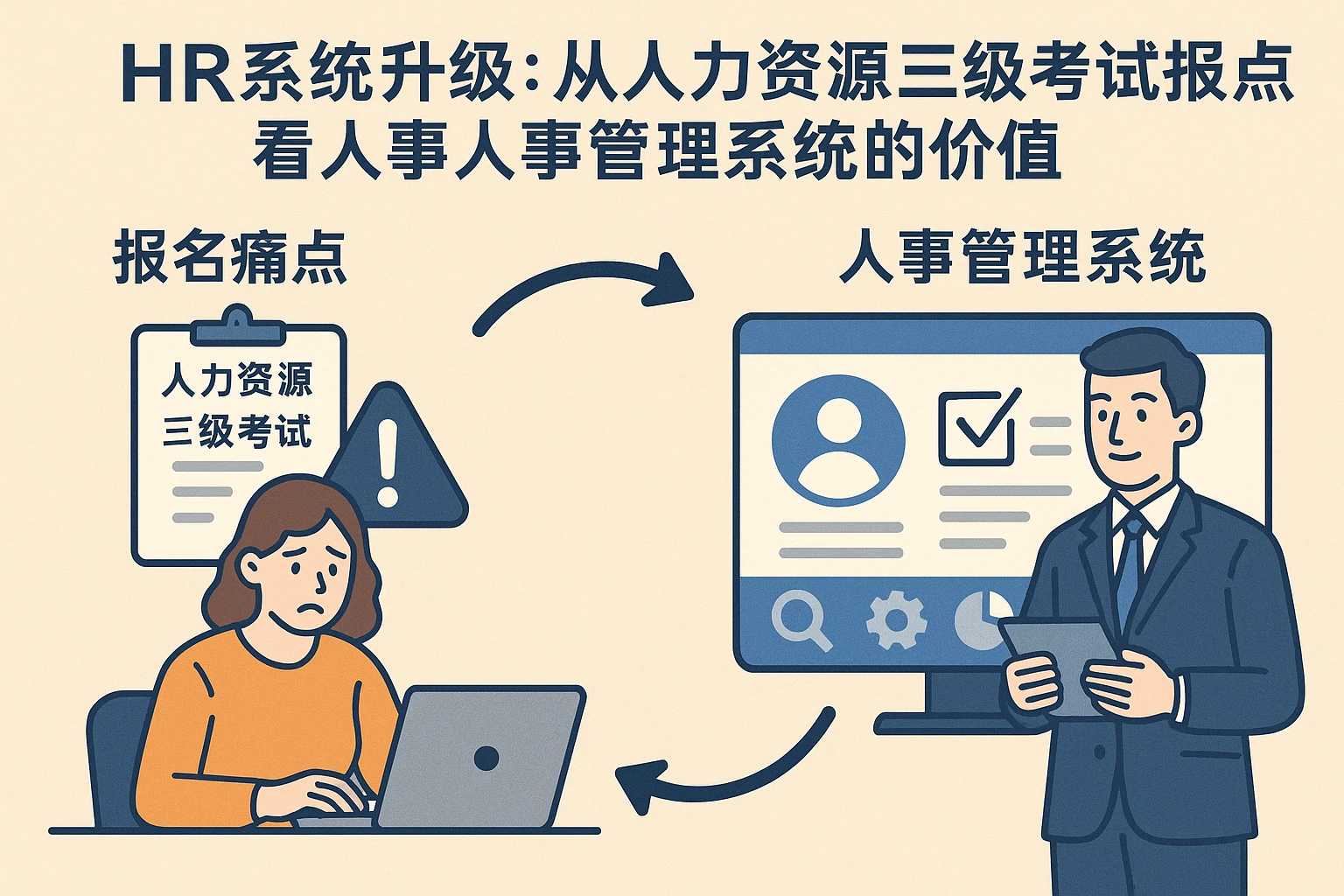 HR系统升级：从人力资源三级考试报名痛点看人事管理系统的价值
