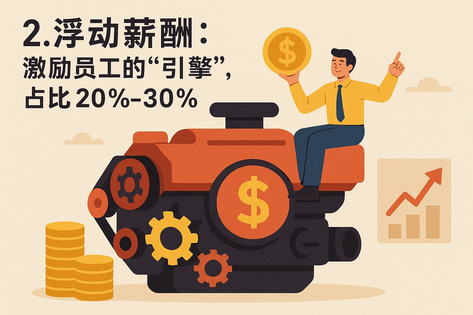 2. 浮动薪酬：激励员工的“引擎”，占比20%-30%