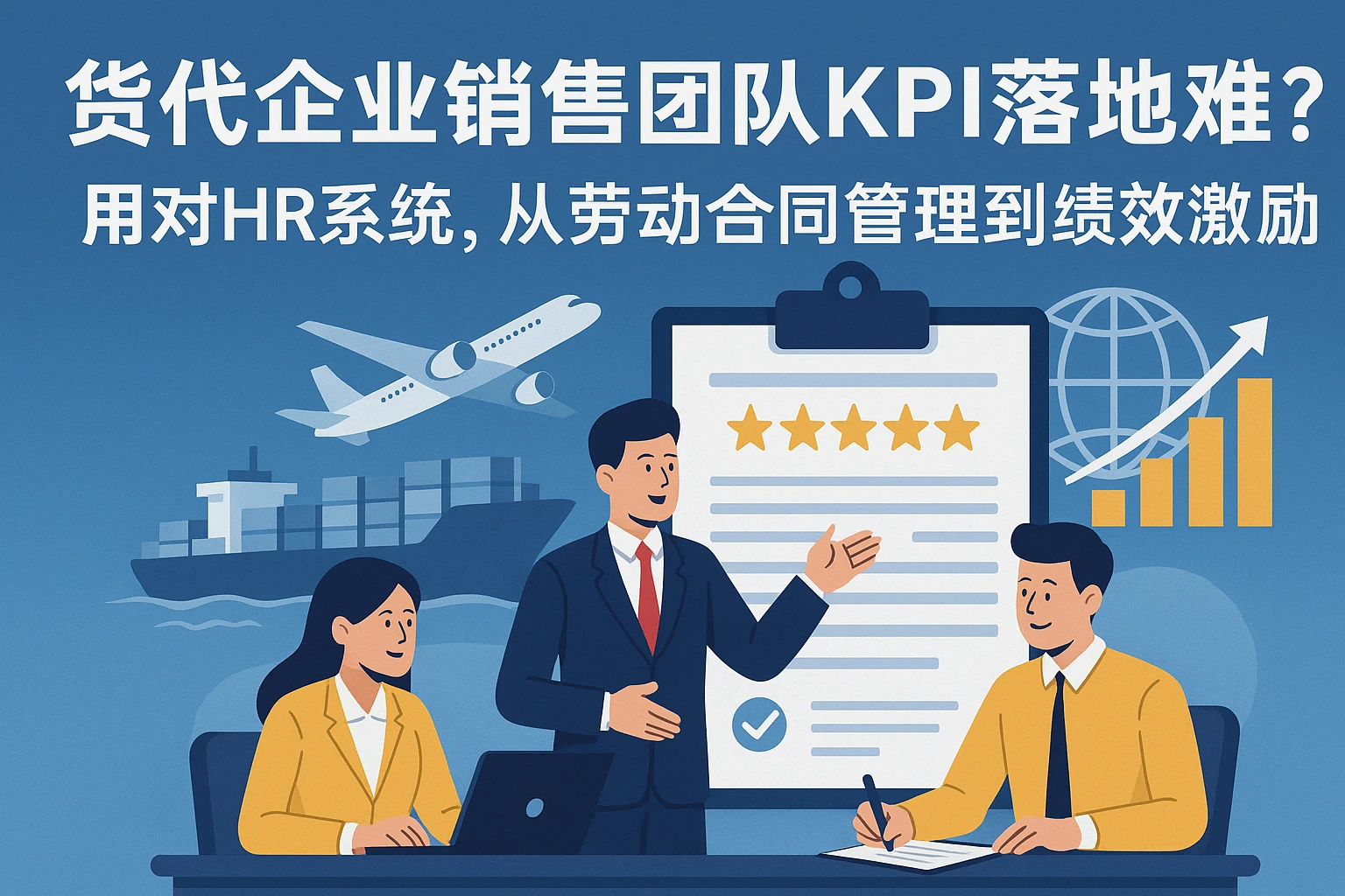 货代企业销售团队KPI落地难？用对HR系统，从劳动合同管理到绩效激励一步解决
