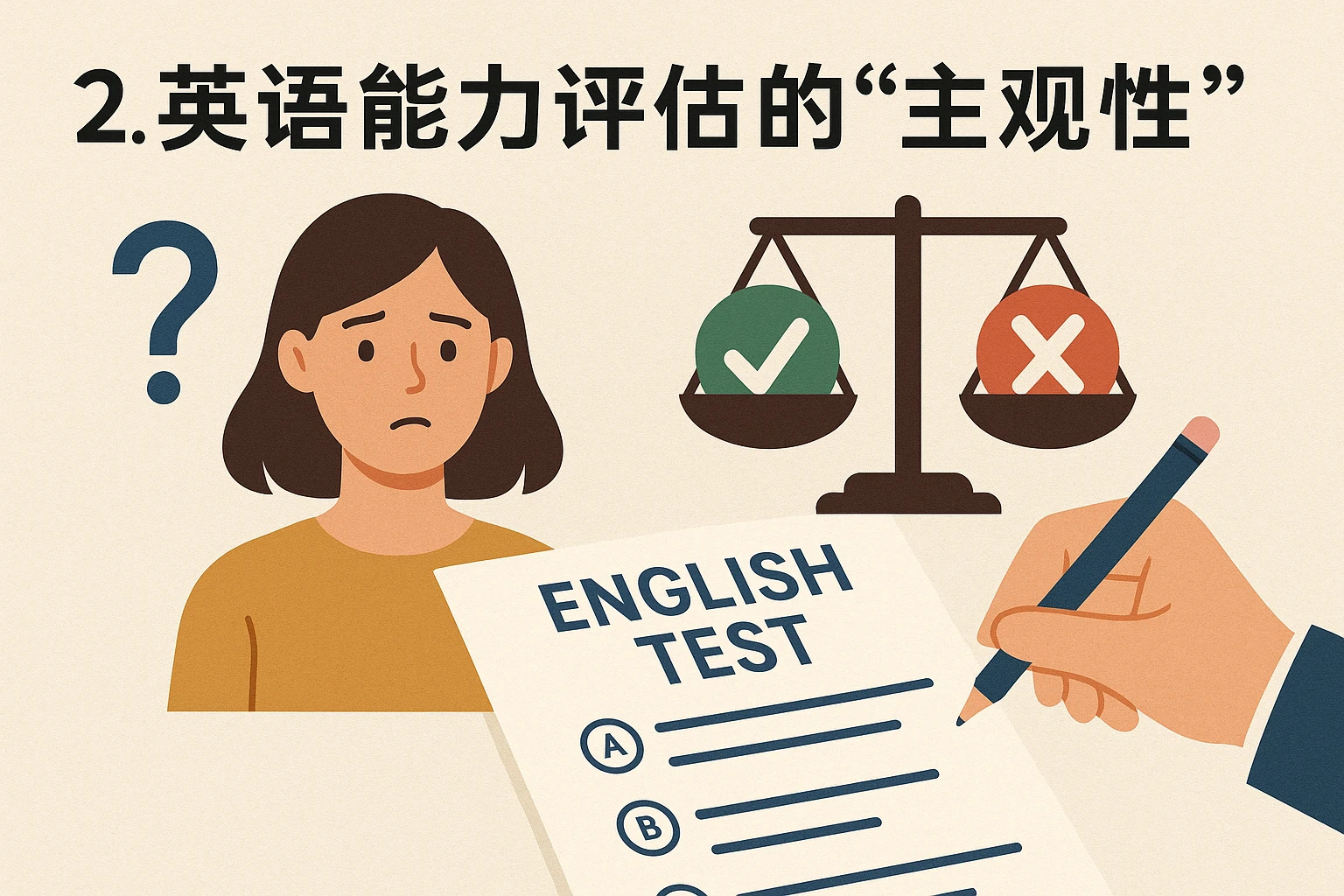 2. 英语能力评估的“主观性”