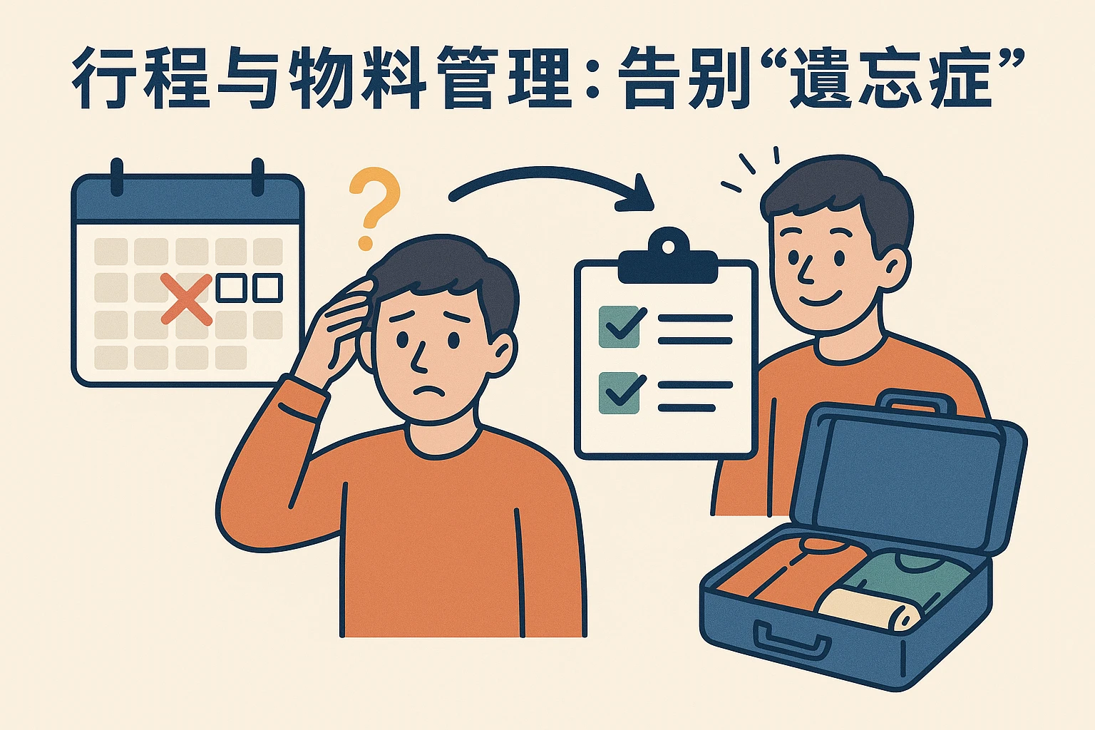 2. 行程与物料管理：告别“遗忘症”