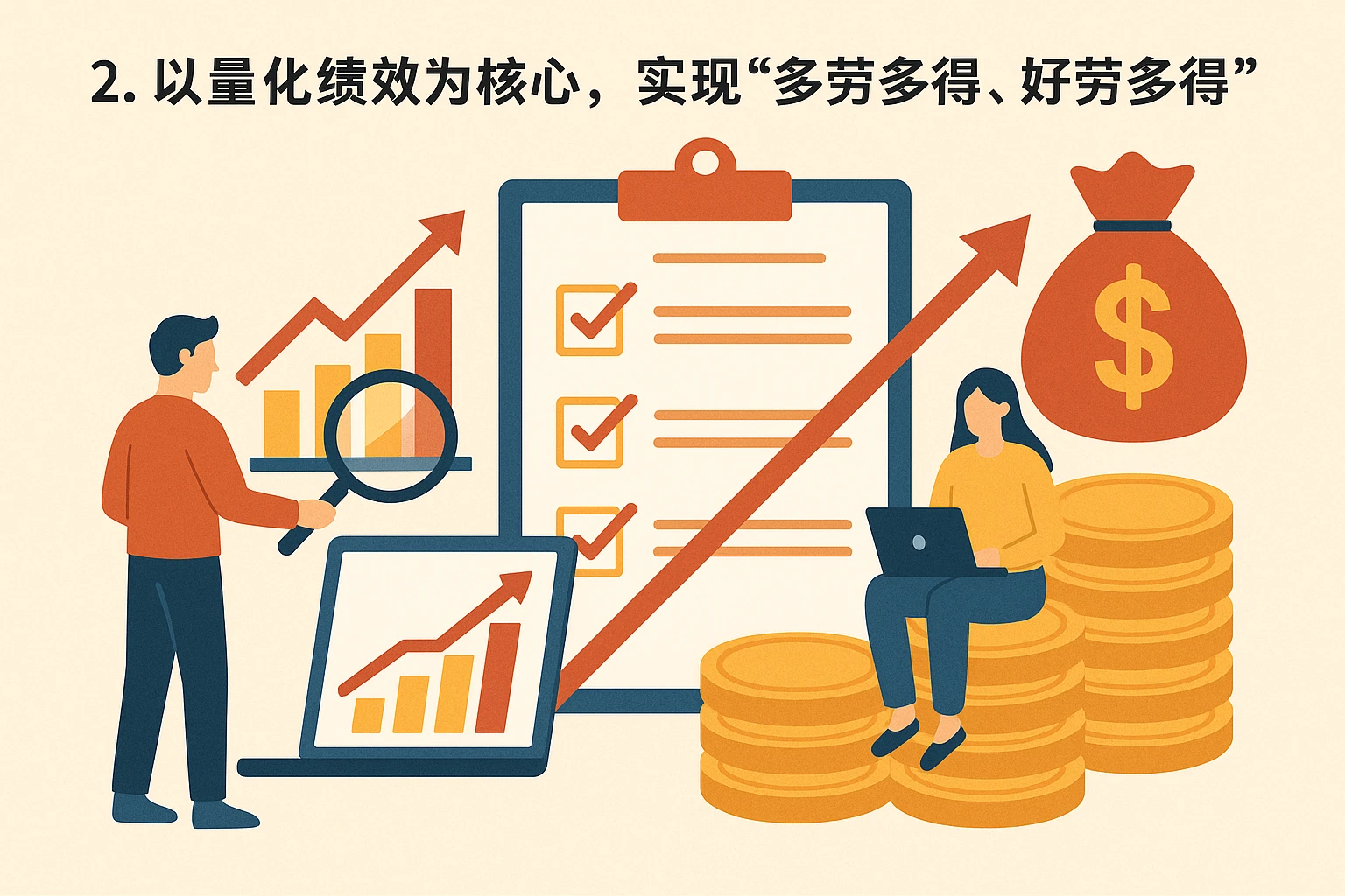 2. 以量化绩效为核心，实现“多劳多得、好劳多得”
